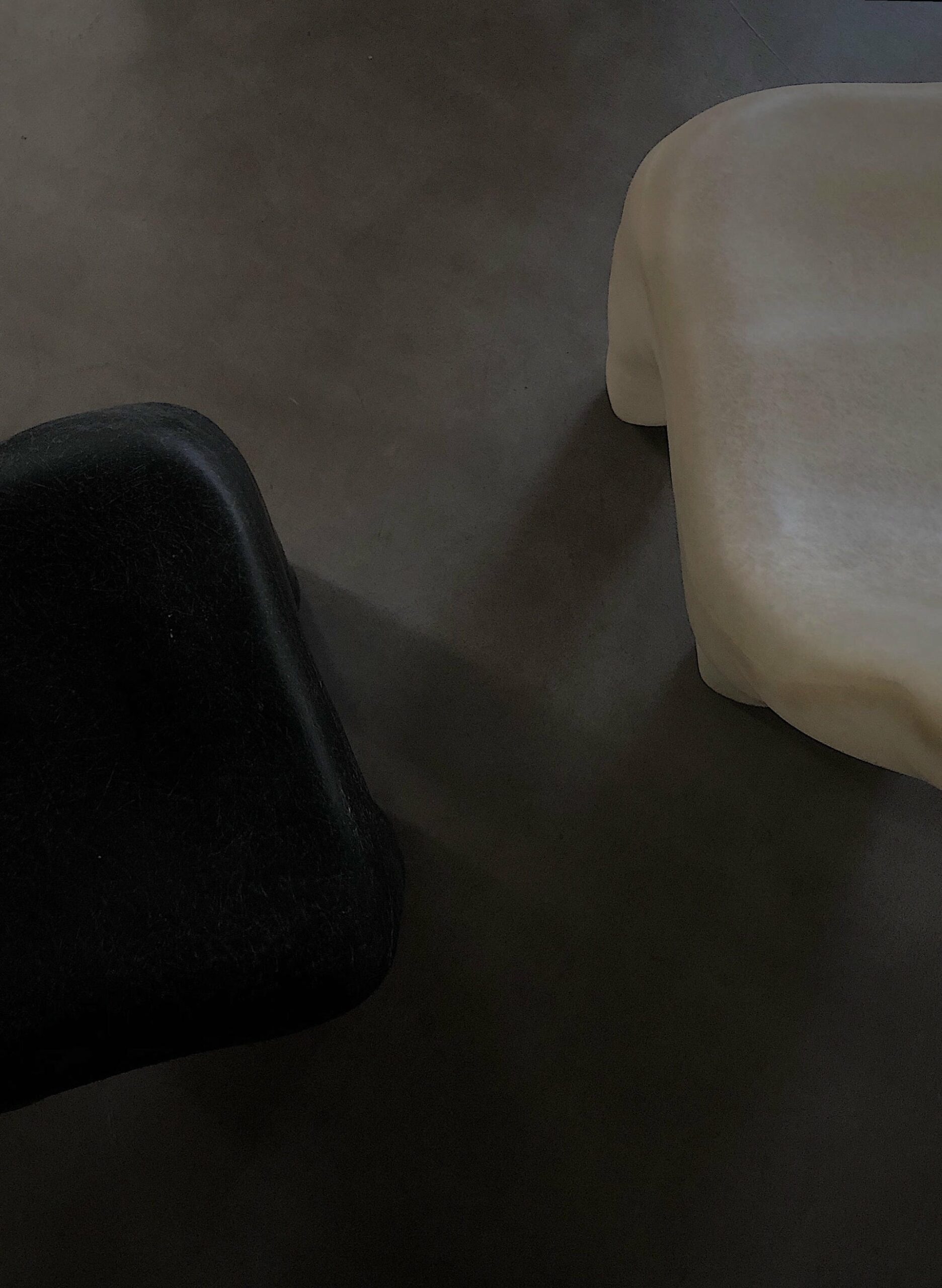 Organic Form Plain Black Fiberglass Dining Chair by kar 7
