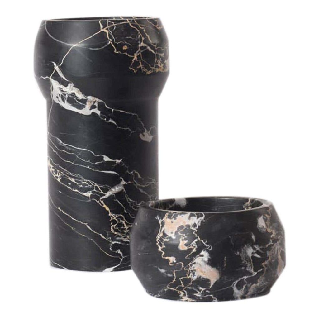 Portoro Octans Candleholder Duo by Dan Yeffet