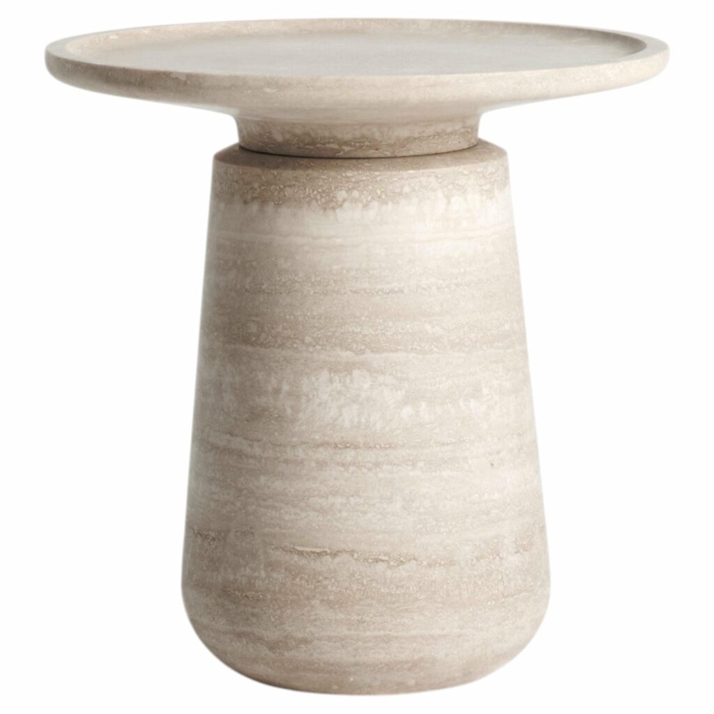 Altana Medium Travertino Side Table by Ivan Colominas 1