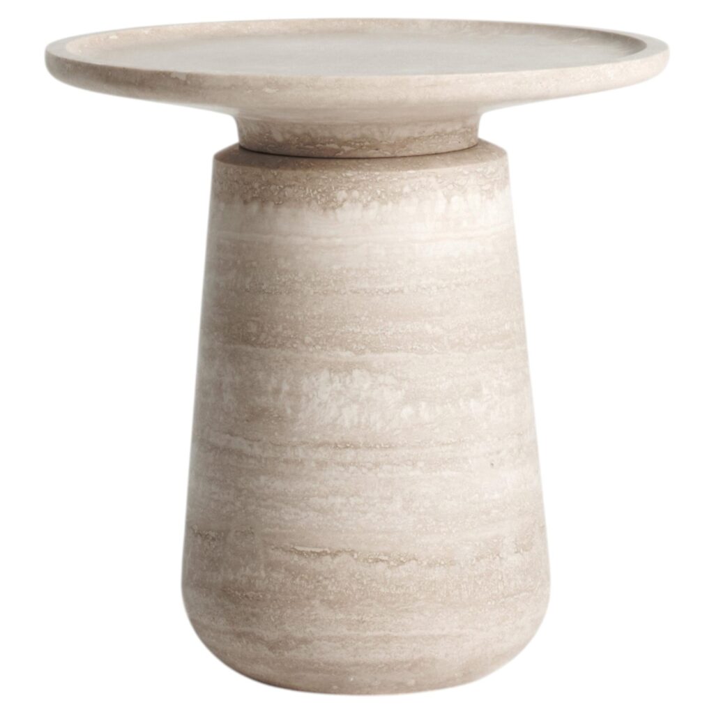 Altana Medium Travertino Side Table by Ivan Colominas 1