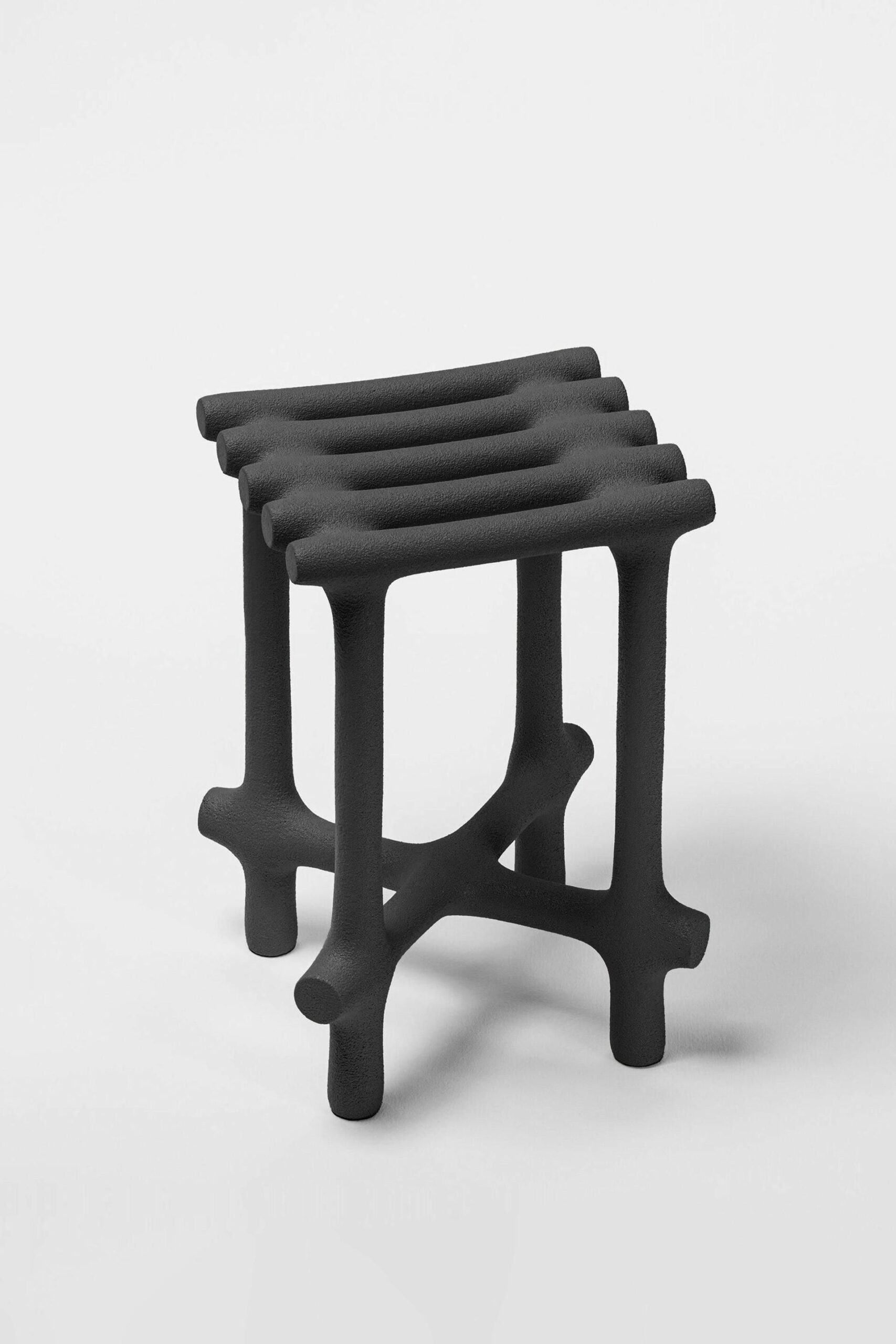 Basic Sculptural Sand and Nylon Stool by Hot Wire Extensions 2