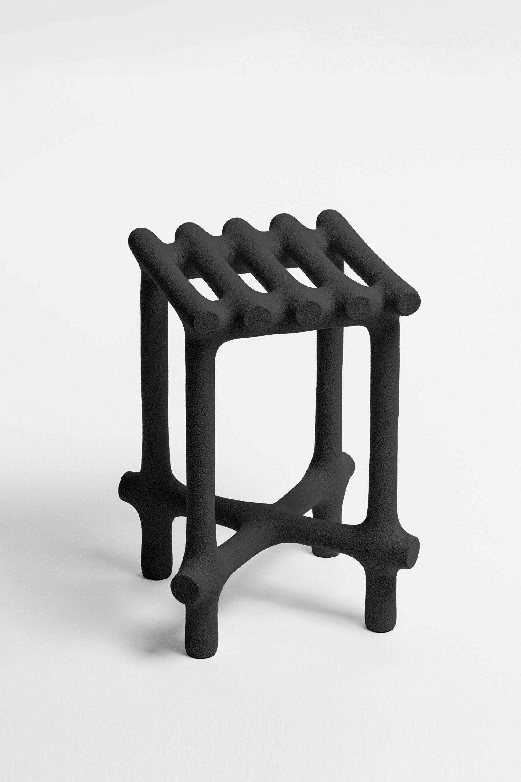 Basic Sculptural Sand and Nylon Stool by Hot Wire Extensions 3