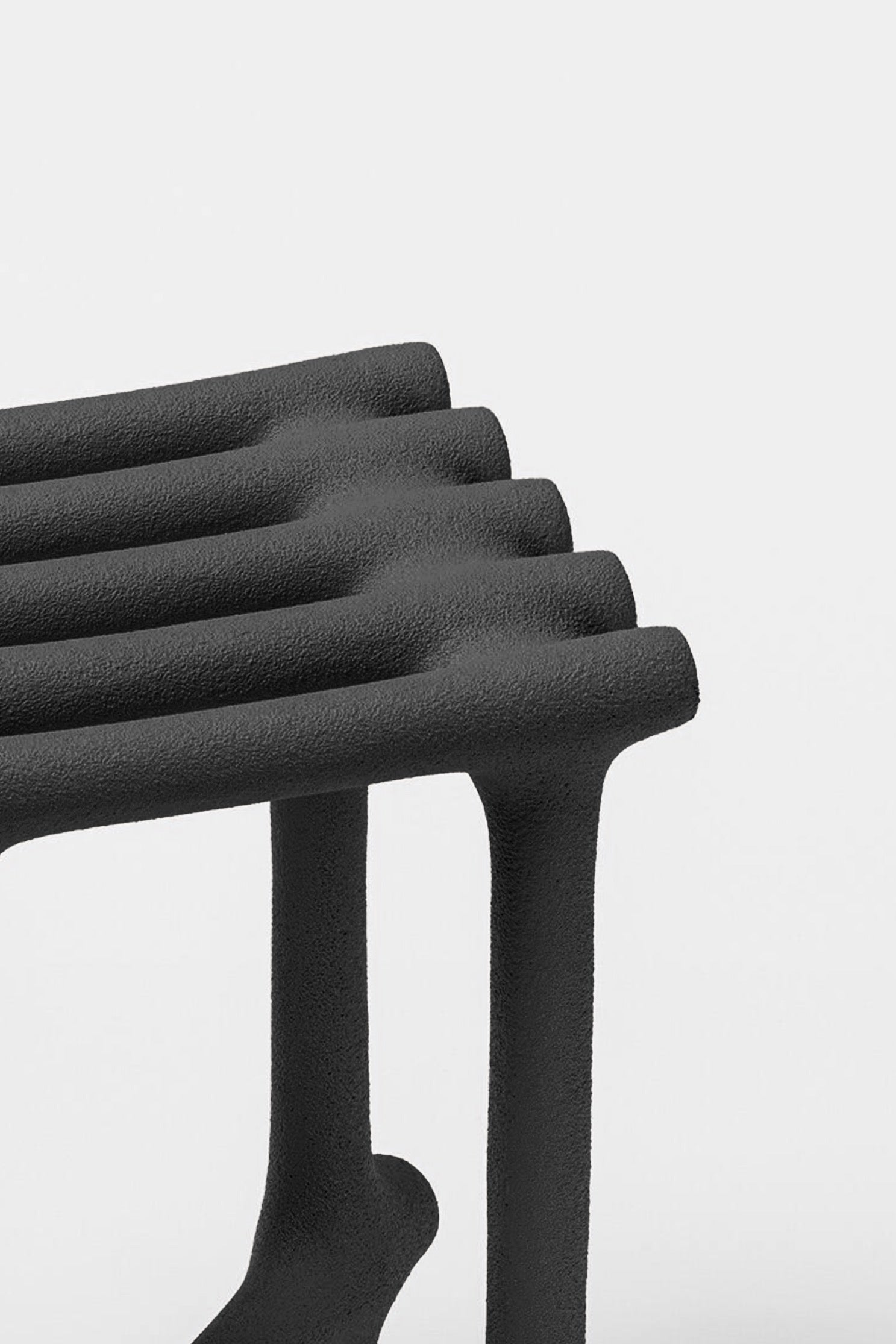 Basic Sculptural Sand and Nylon Stool by Hot Wire Extensions 4