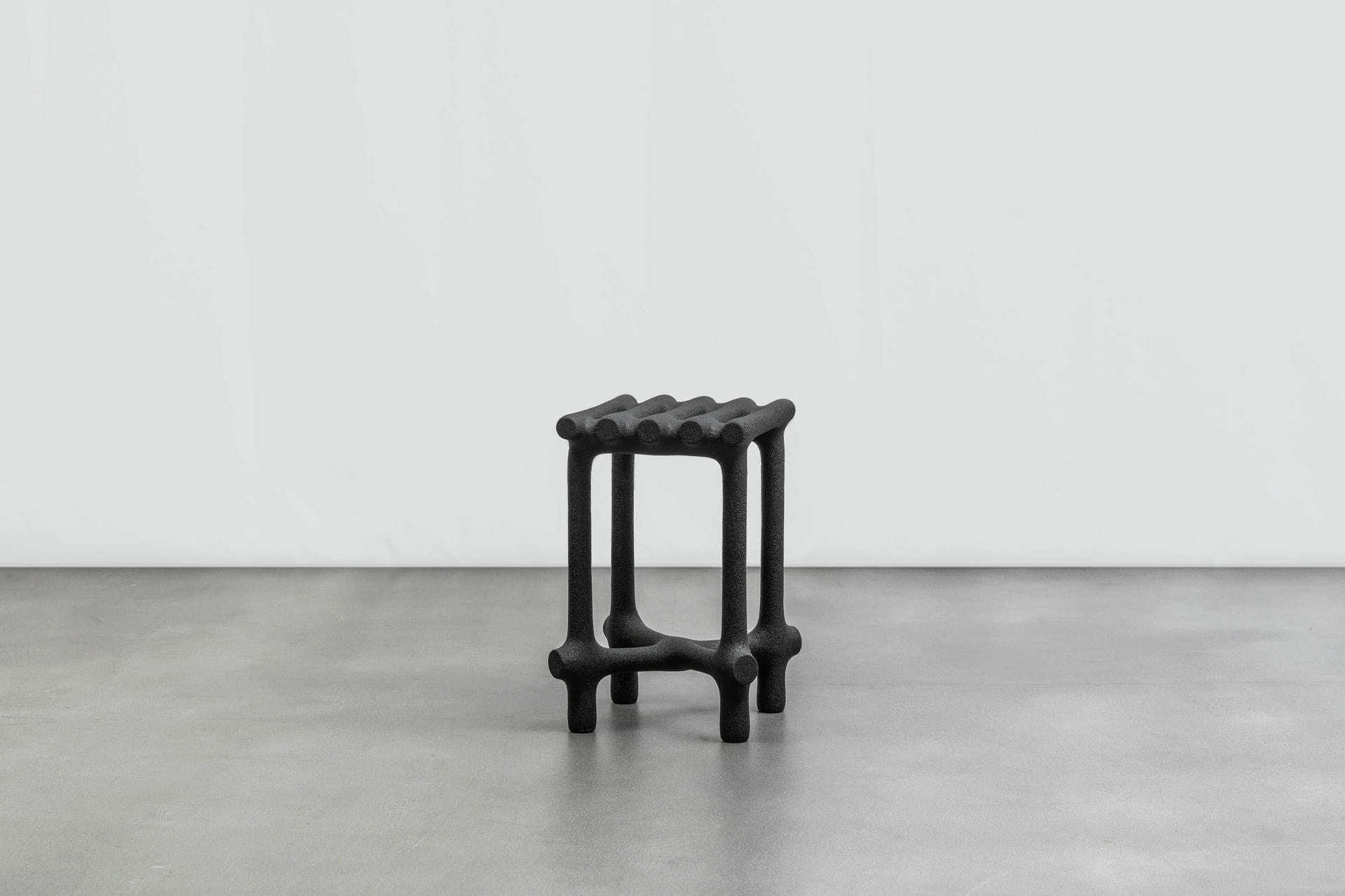 Basic Sculptural Sand and Nylon Stool by Hot Wire Extensions 5