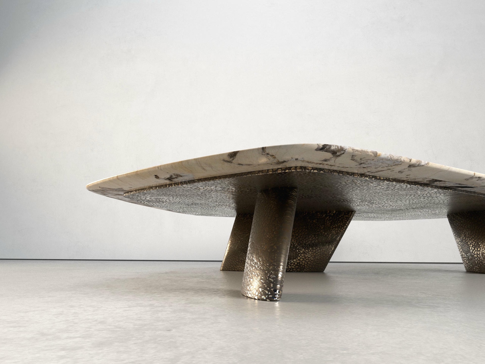 Elements III Coffee Table by Grzegorz Majka Marble Nickel Poland 11