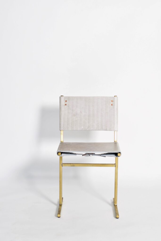Grey and Brass Memento Chair by Jesse Sanderson 1