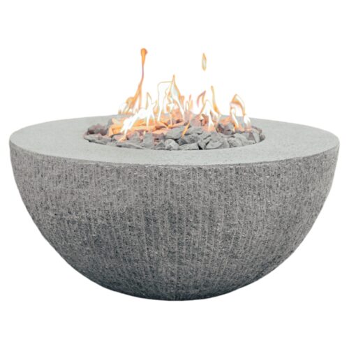 Half Ball Shape White Stone and Steel Fire Bowl by Andres Monnier 1
