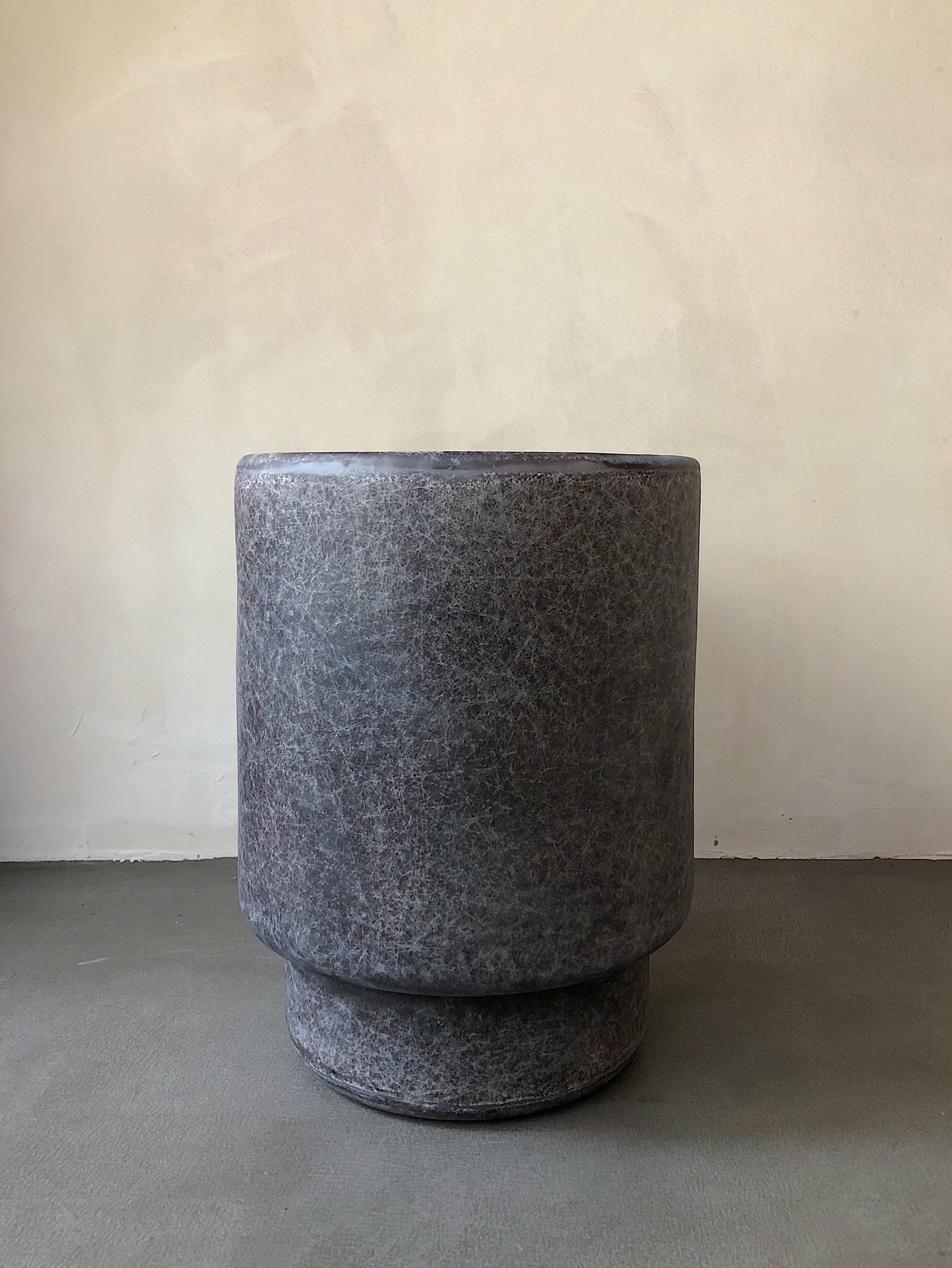 Minimalist Organic Form Black Fiberglass Vase by kar 2