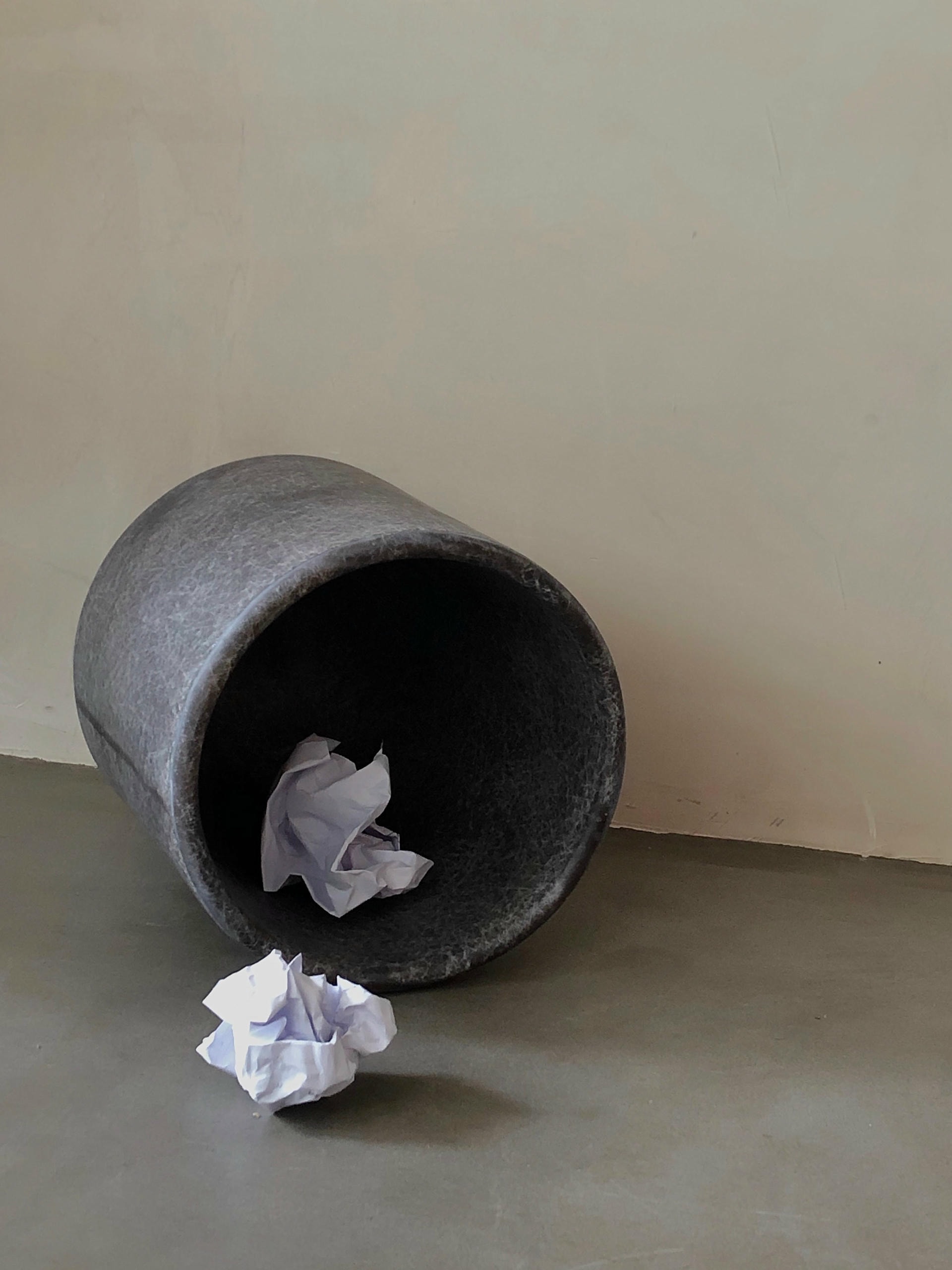Minimalist Organic Form Black Fiberglass Vase by kar 4