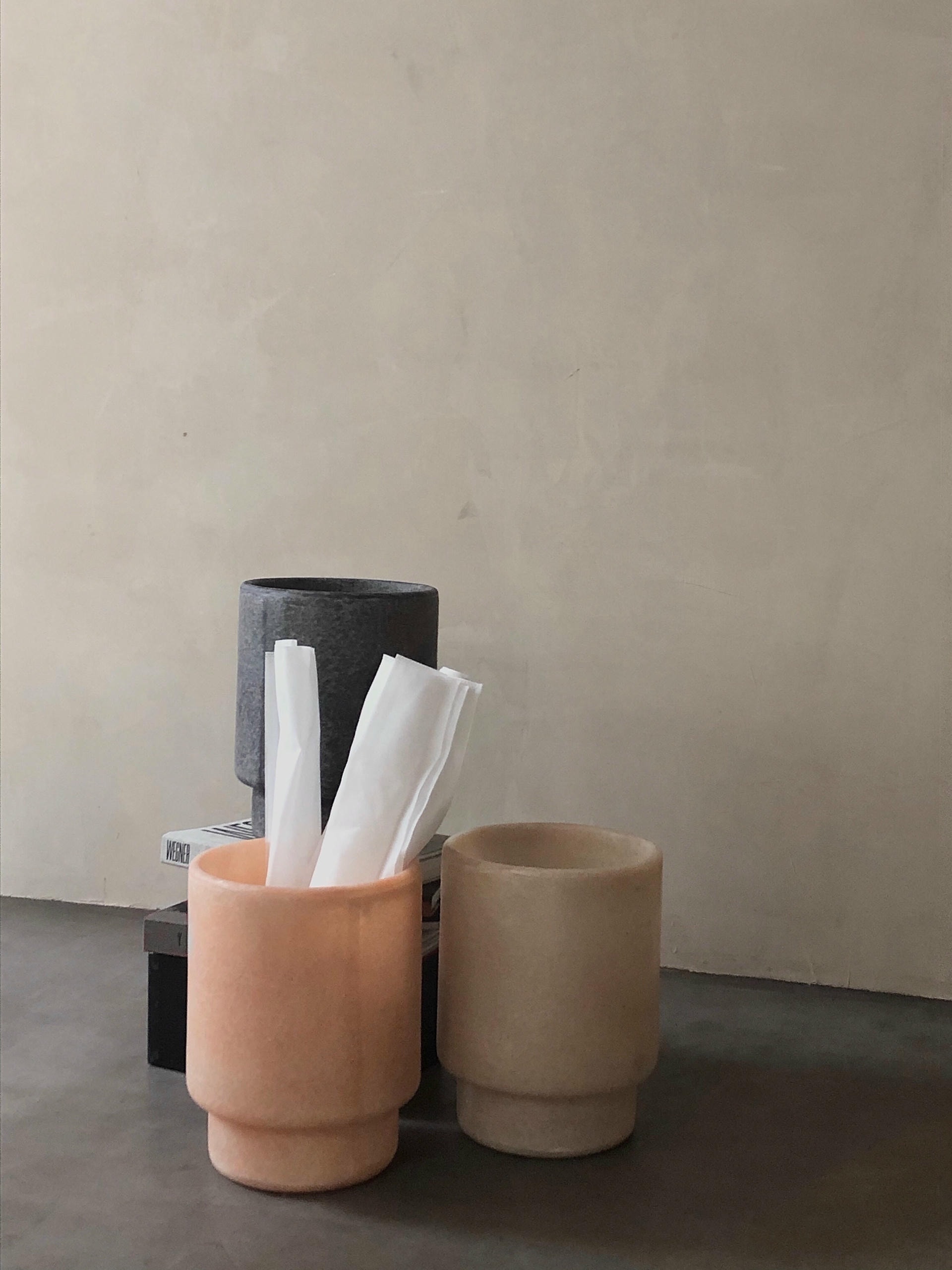 Minimalist Organic Form Black Fiberglass Vase by kar 5