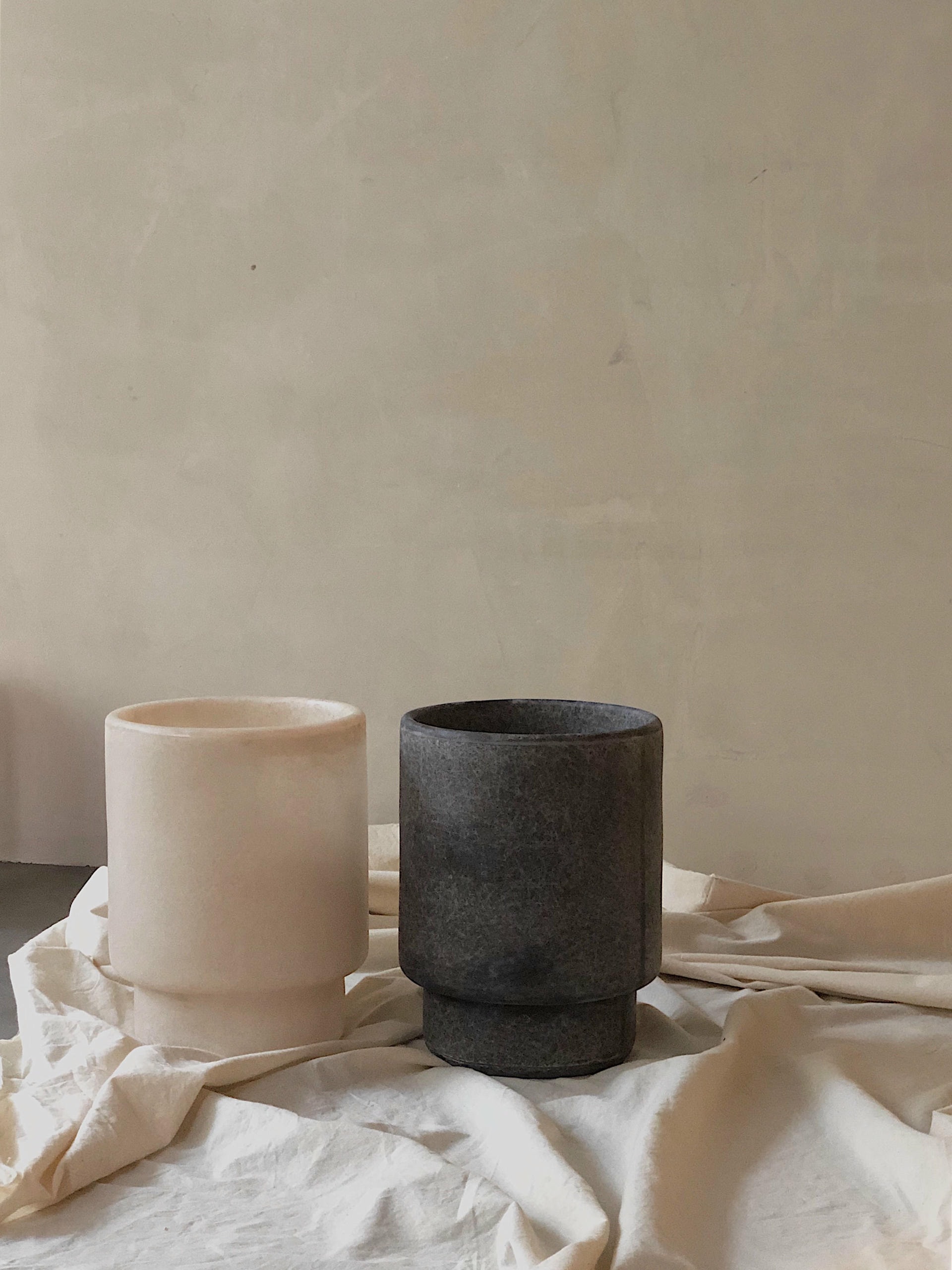Minimalist Organic Form Black Fiberglass Vase by kar 8