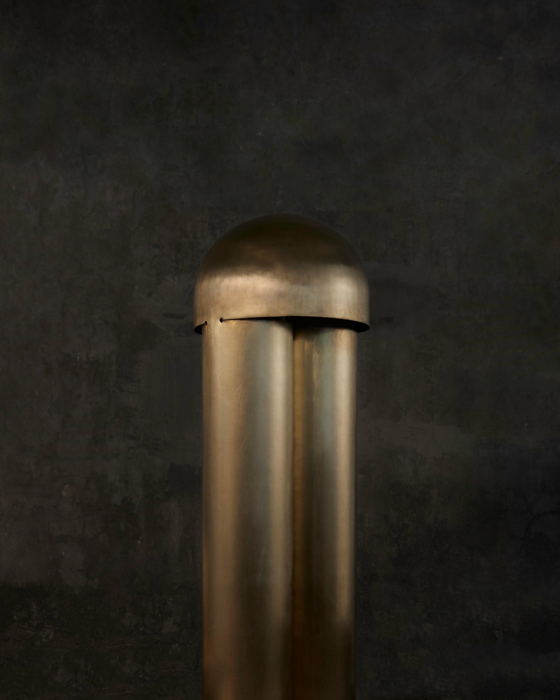 Monolith Buffed Brass Sculpted Table Lamp by Paul Matter 11