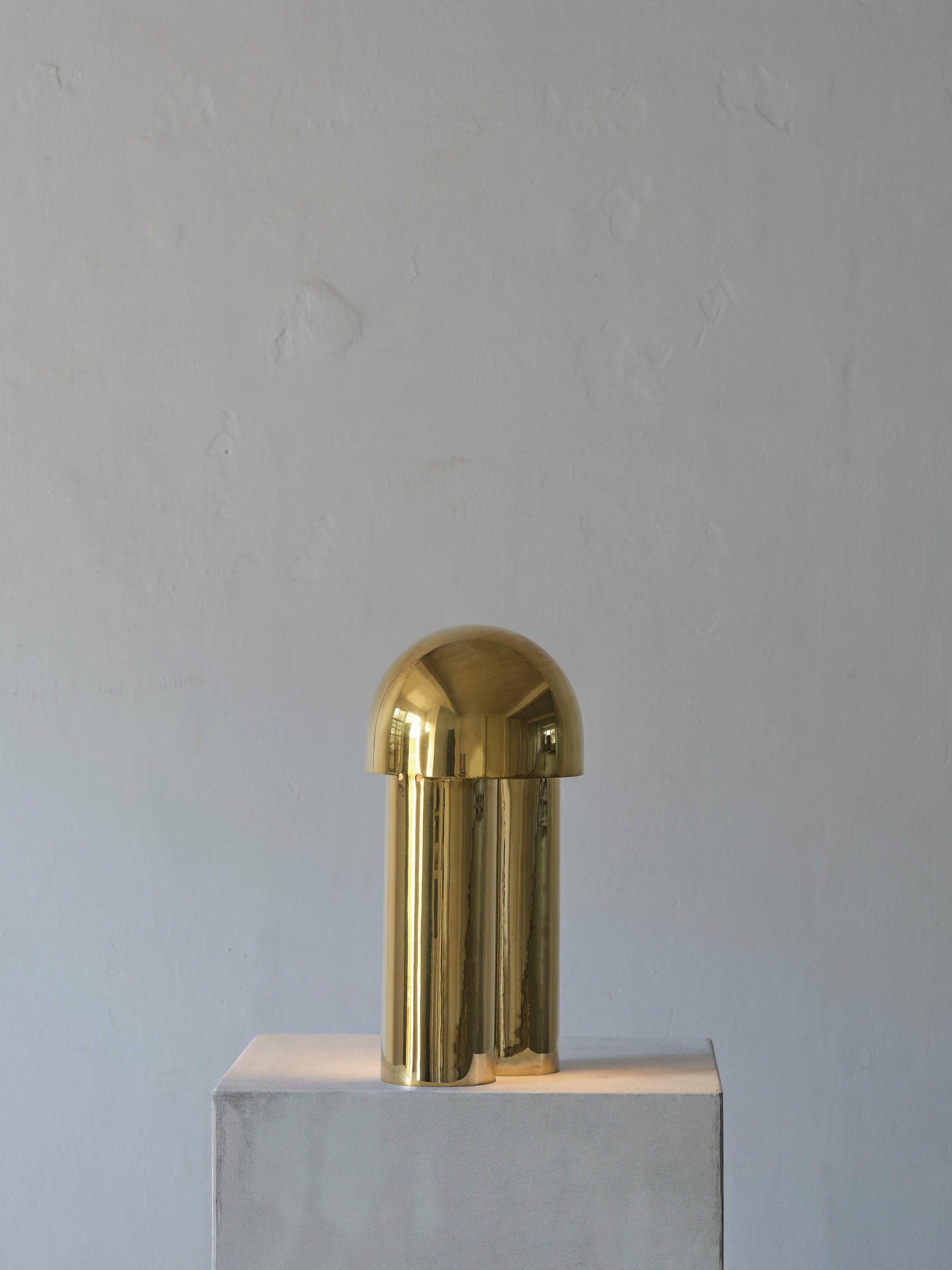 Monolith Buffed Brass Sculpted Table Lamp by Paul Matter 2