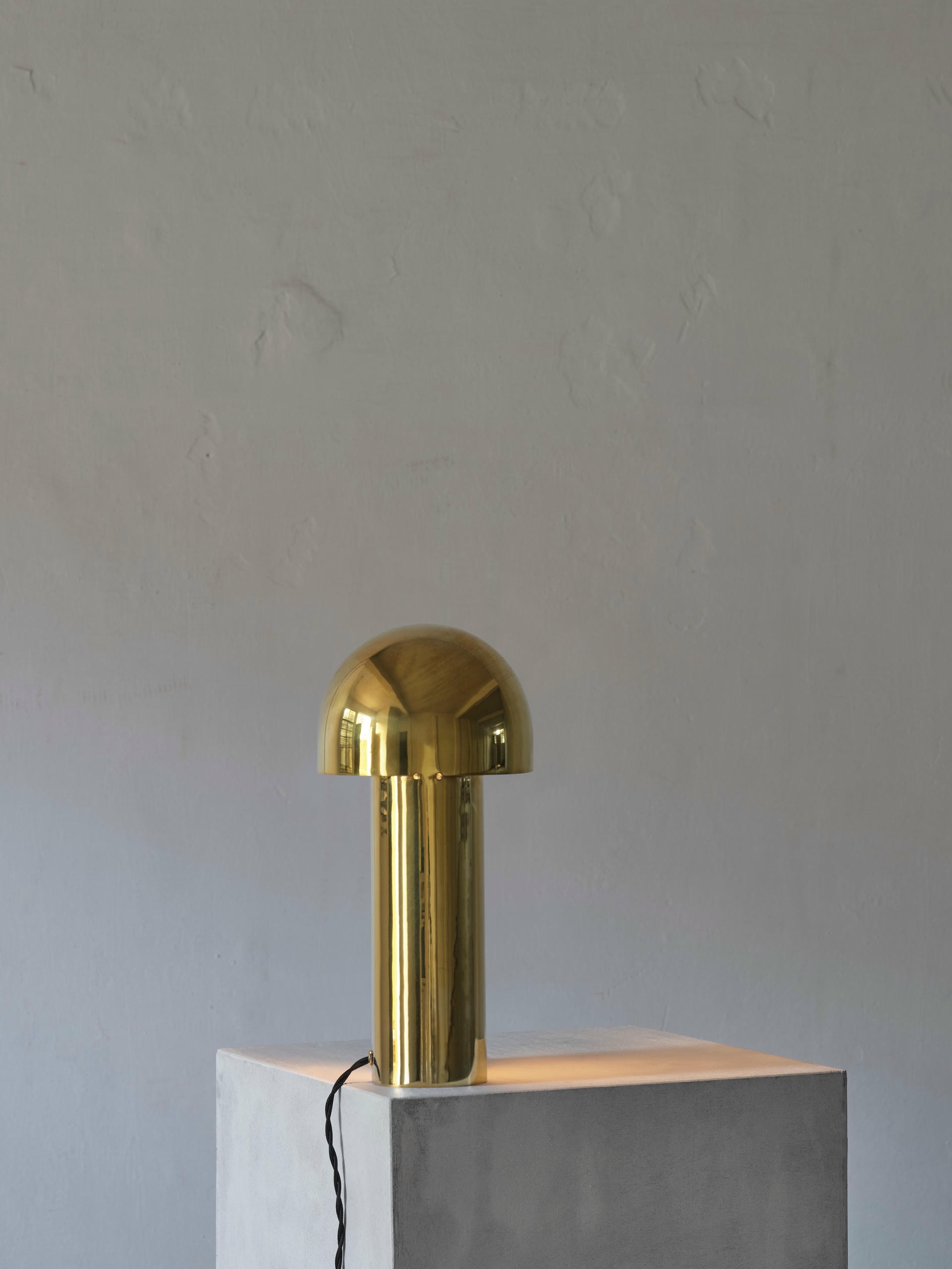 Monolith Buffed Brass Sculpted Table Lamp by Paul Matter 3