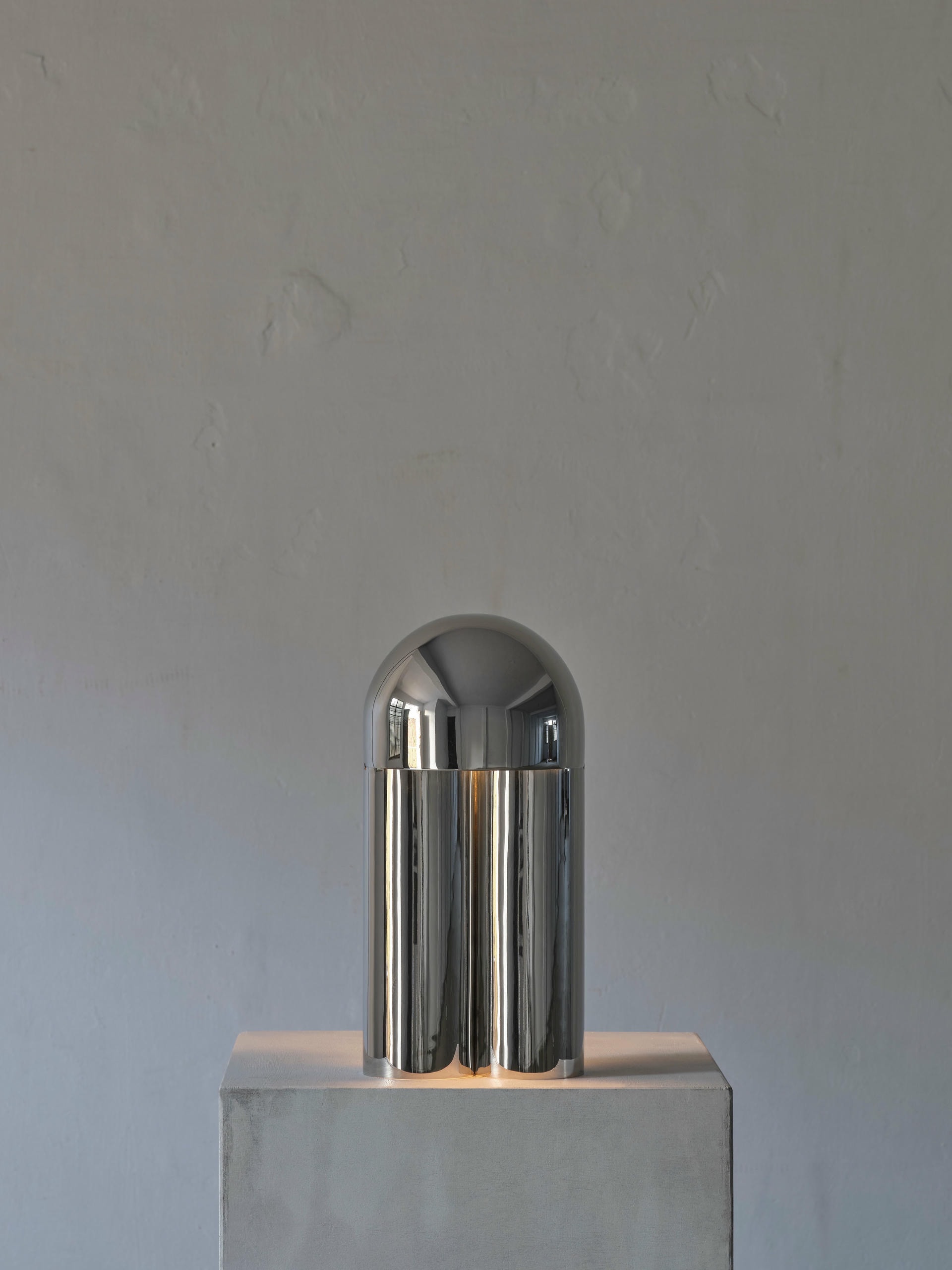 Monolith Buffed Brass Sculpted Table Lamp by Paul Matter 4