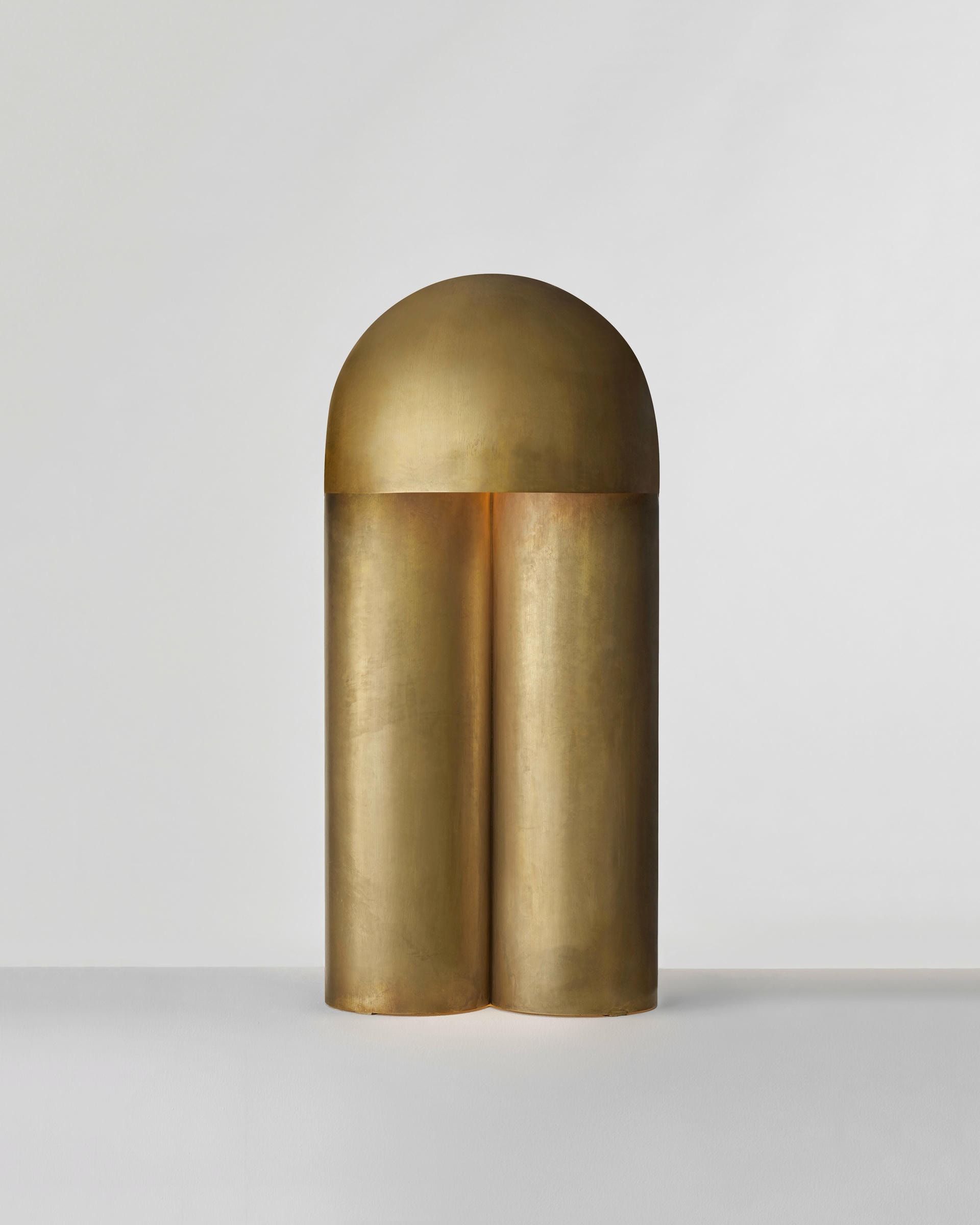 Monolith Buffed Brass Sculpted Table Lamp by Paul Matter 7