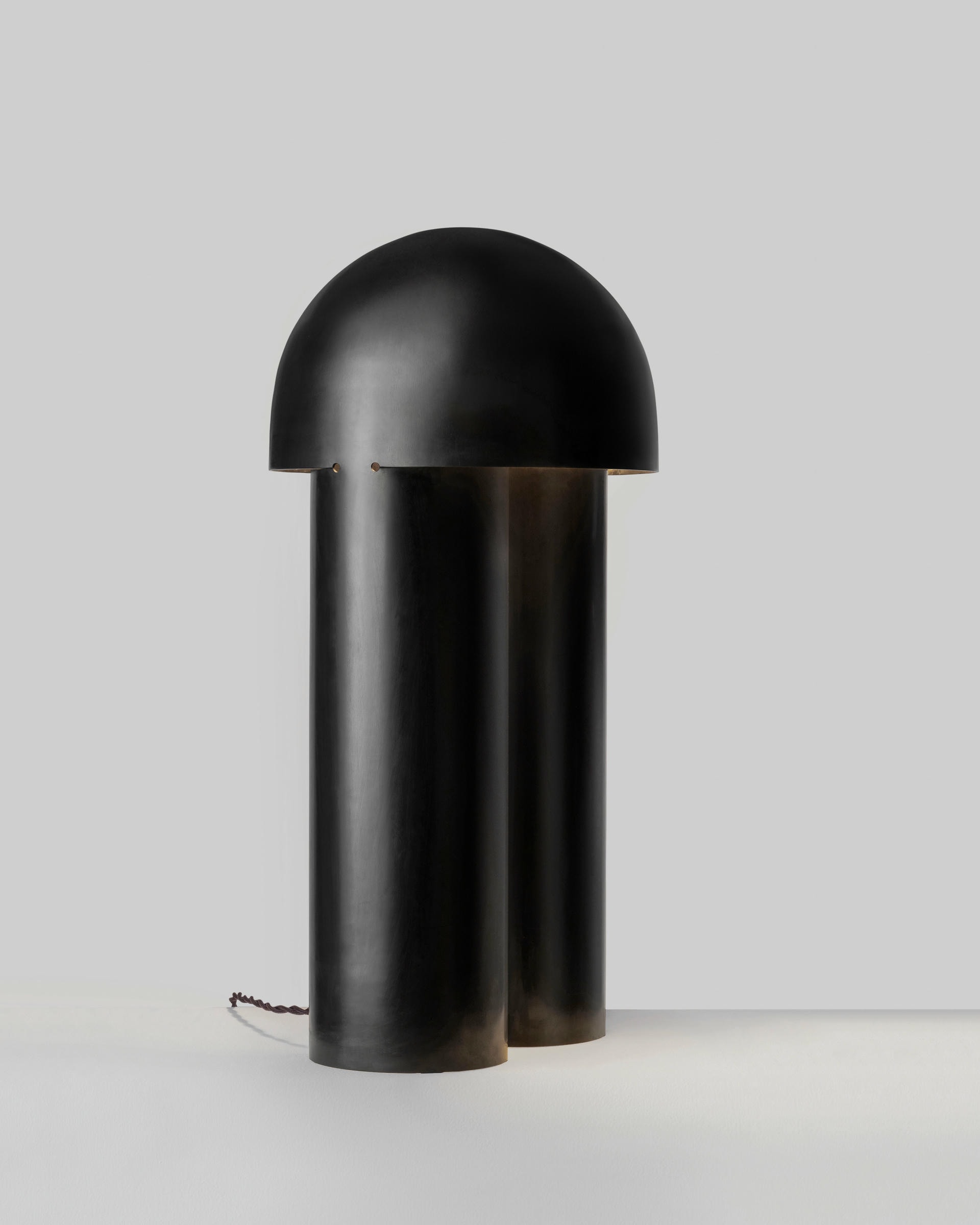 Monolith Polished Silvered Brass Sculpted Table Lamp by Paul Matter 14