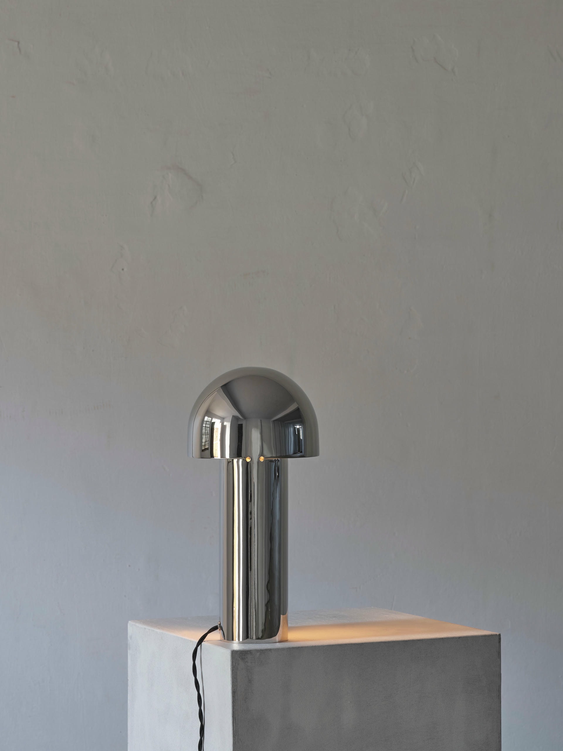 Monolith Polished Silvered Brass Sculpted Table Lamp by Paul Matter 3