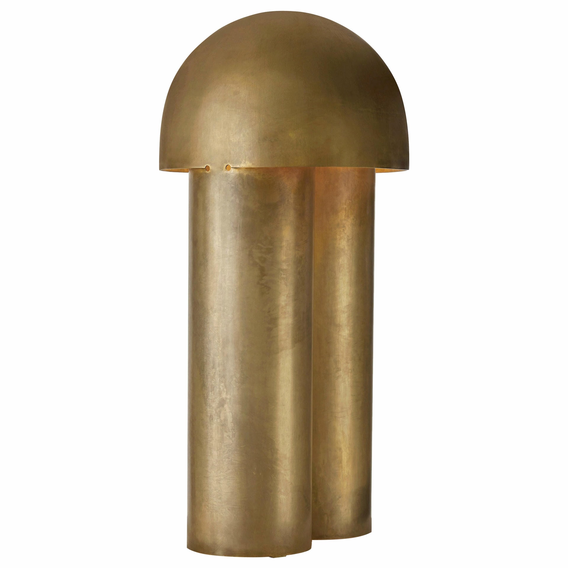Monolith Polished Silvered Brass Sculpted Table Lamp by Paul Matter 4