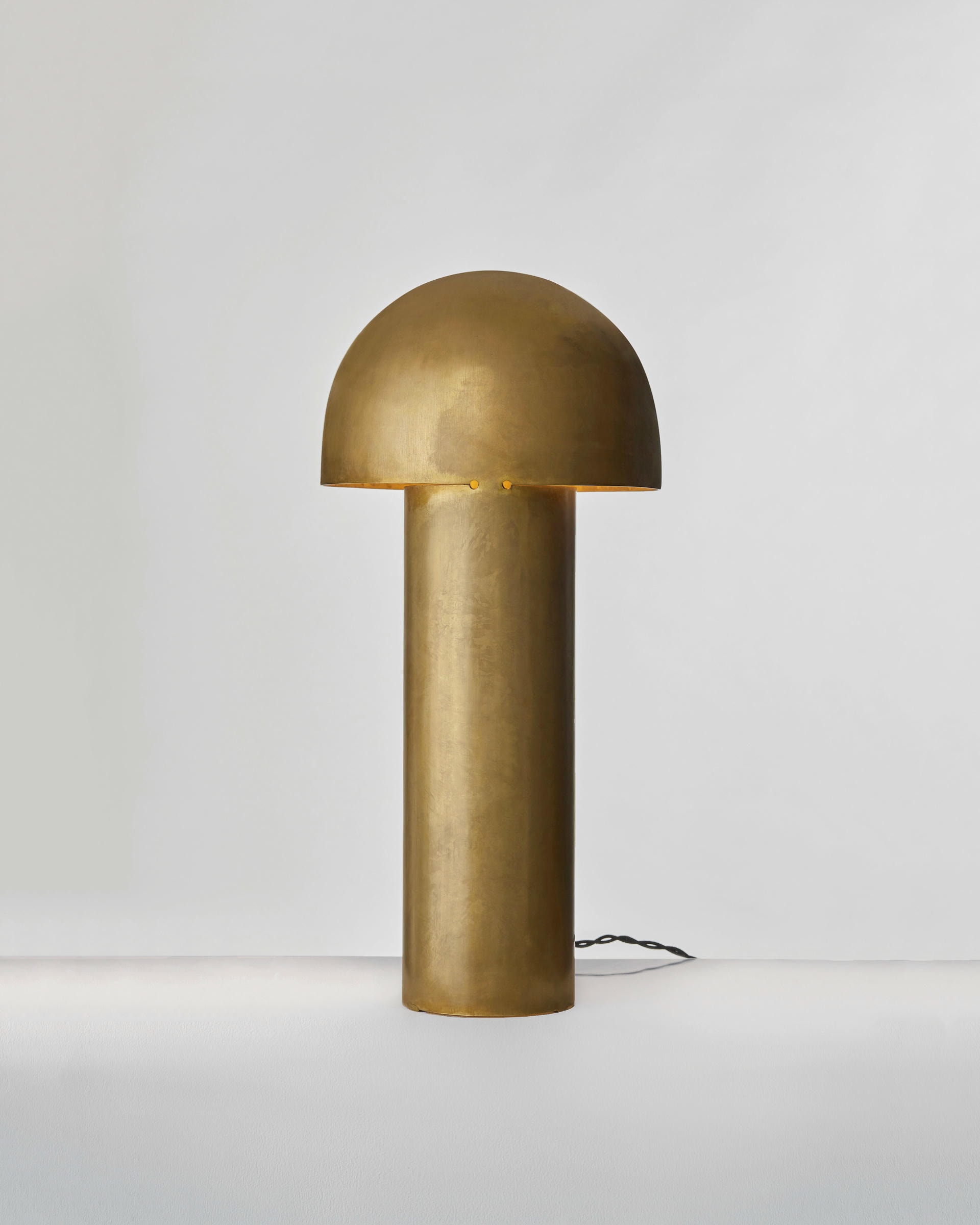 Monolith Polished Silvered Brass Sculpted Table Lamp by Paul Matter 7