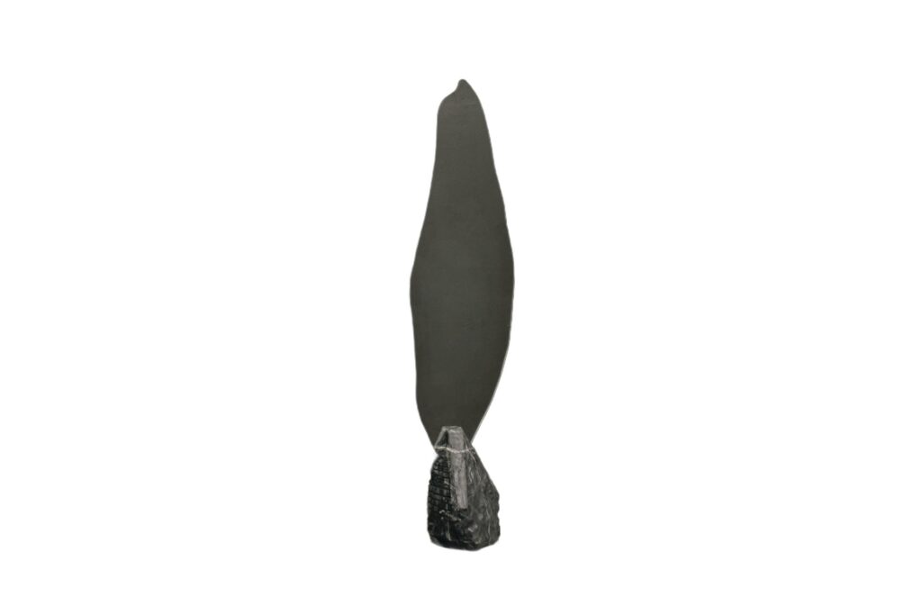 Organic Shape Mirror with Grey Stone Base in Center by Andres Monnier 1