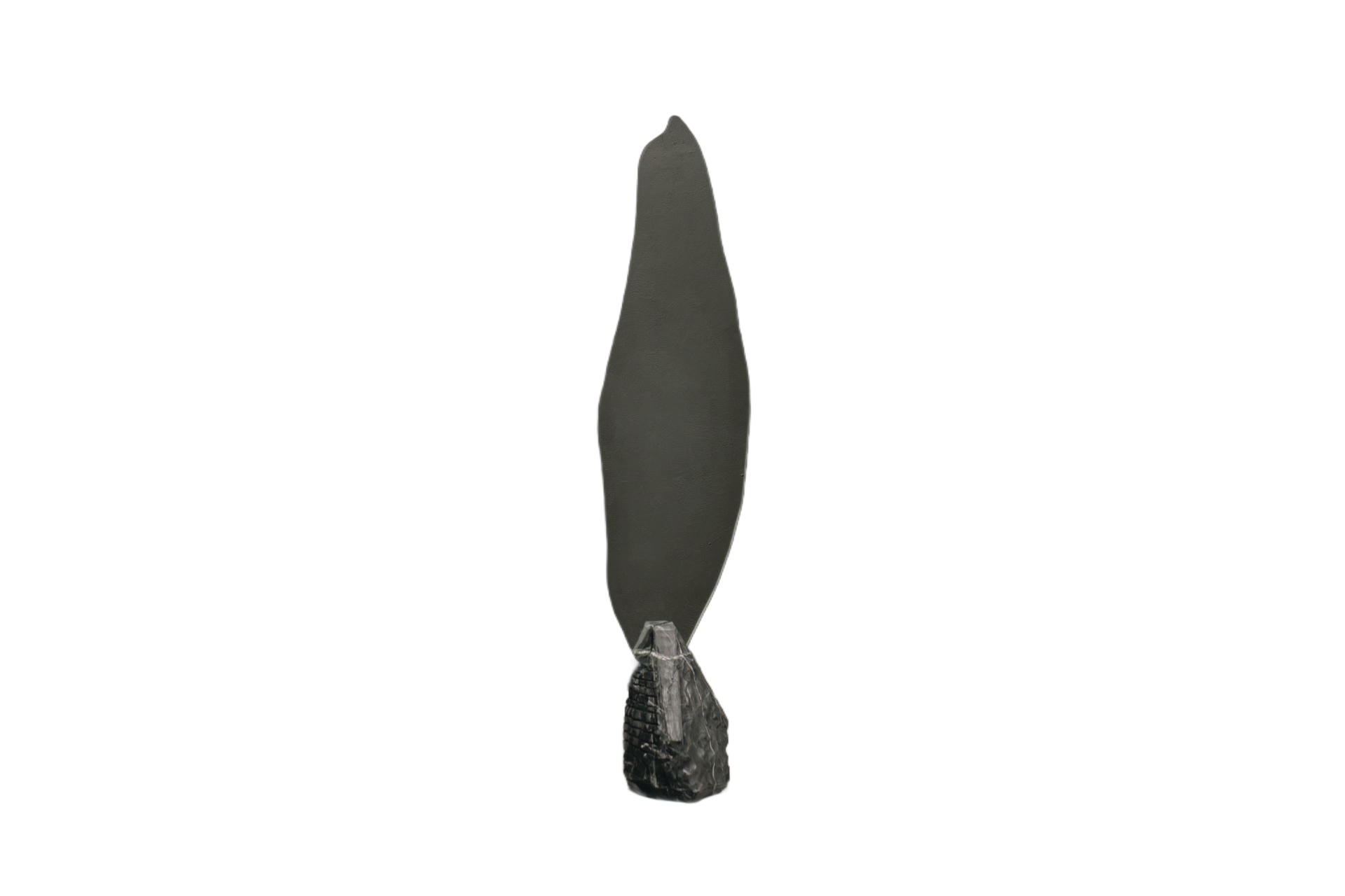 Organic Shape Mirror with Grey Stone Base in Center by Andres Monnier 1