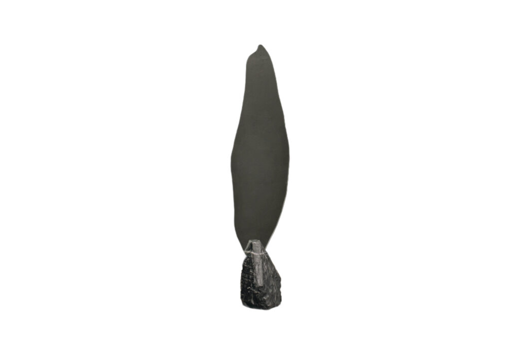 Organic Shape Mirror with Grey Stone Base in Center by Andres Monnier 1