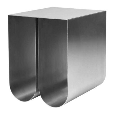 Stainless Steel Curved Side Table by Kristina Dam Studio