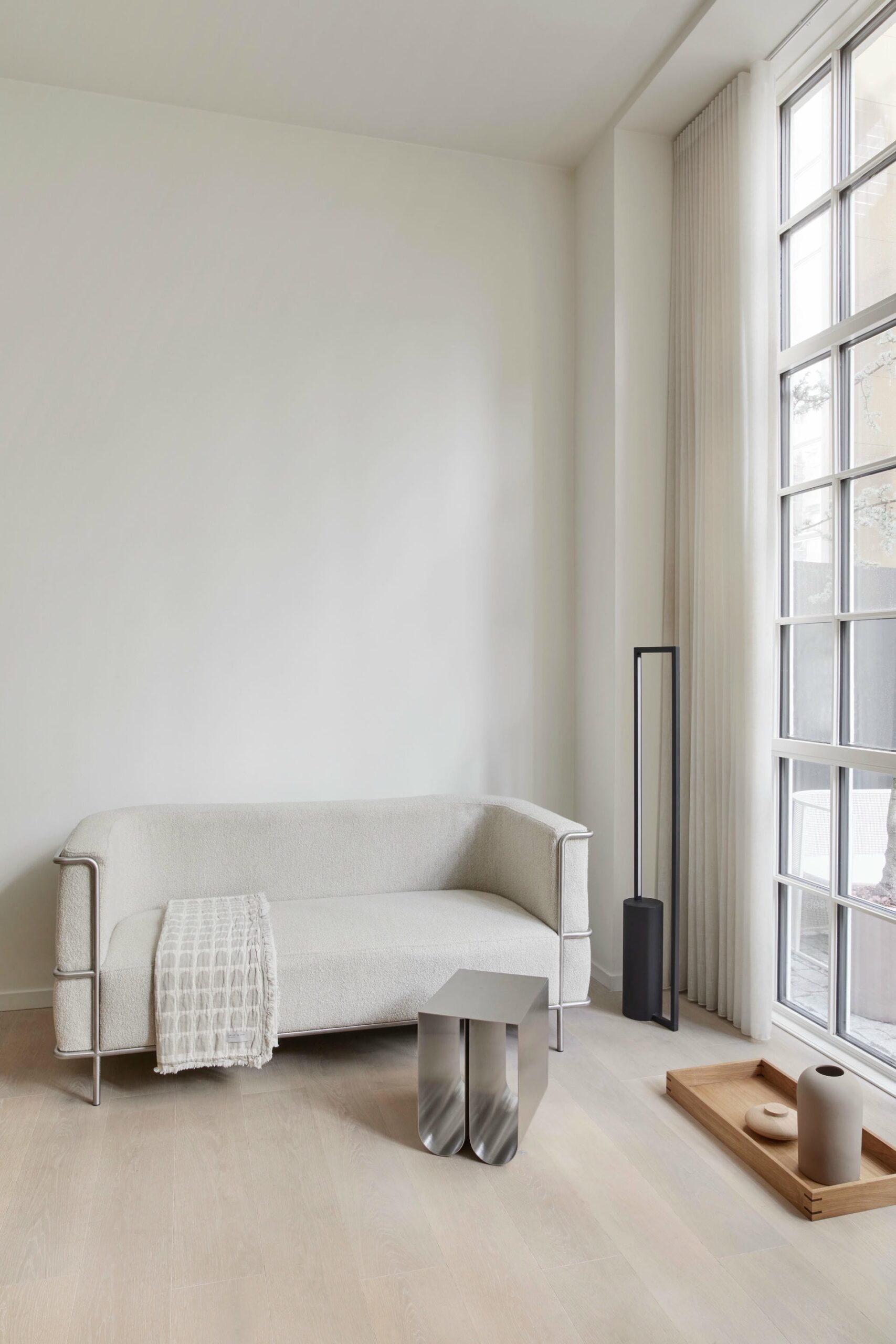 Stainless Steel Curved Side Table by Kristina Dam Studio 4