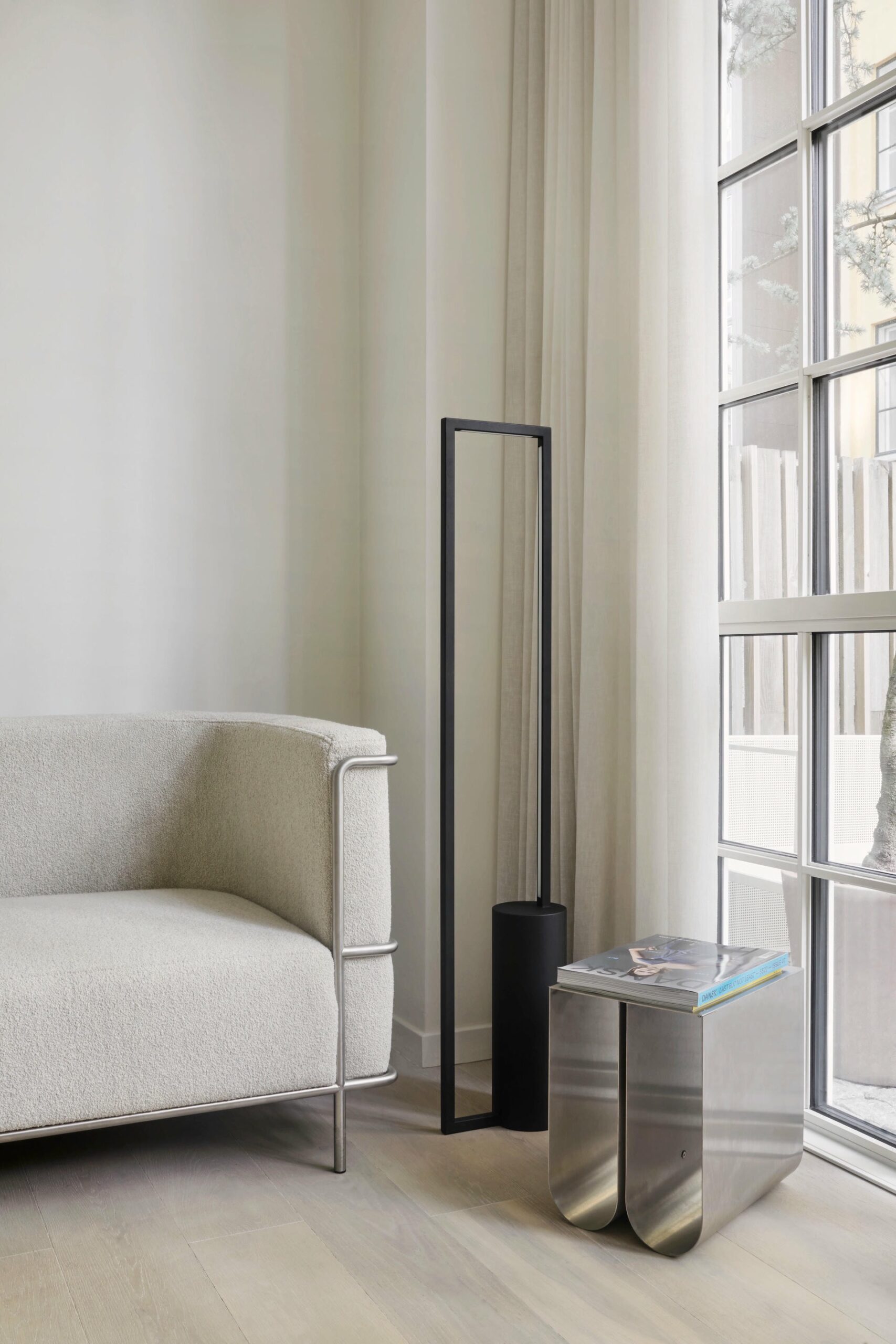 Stainless Steel Curved Side Table by Kristina Dam Studio 7