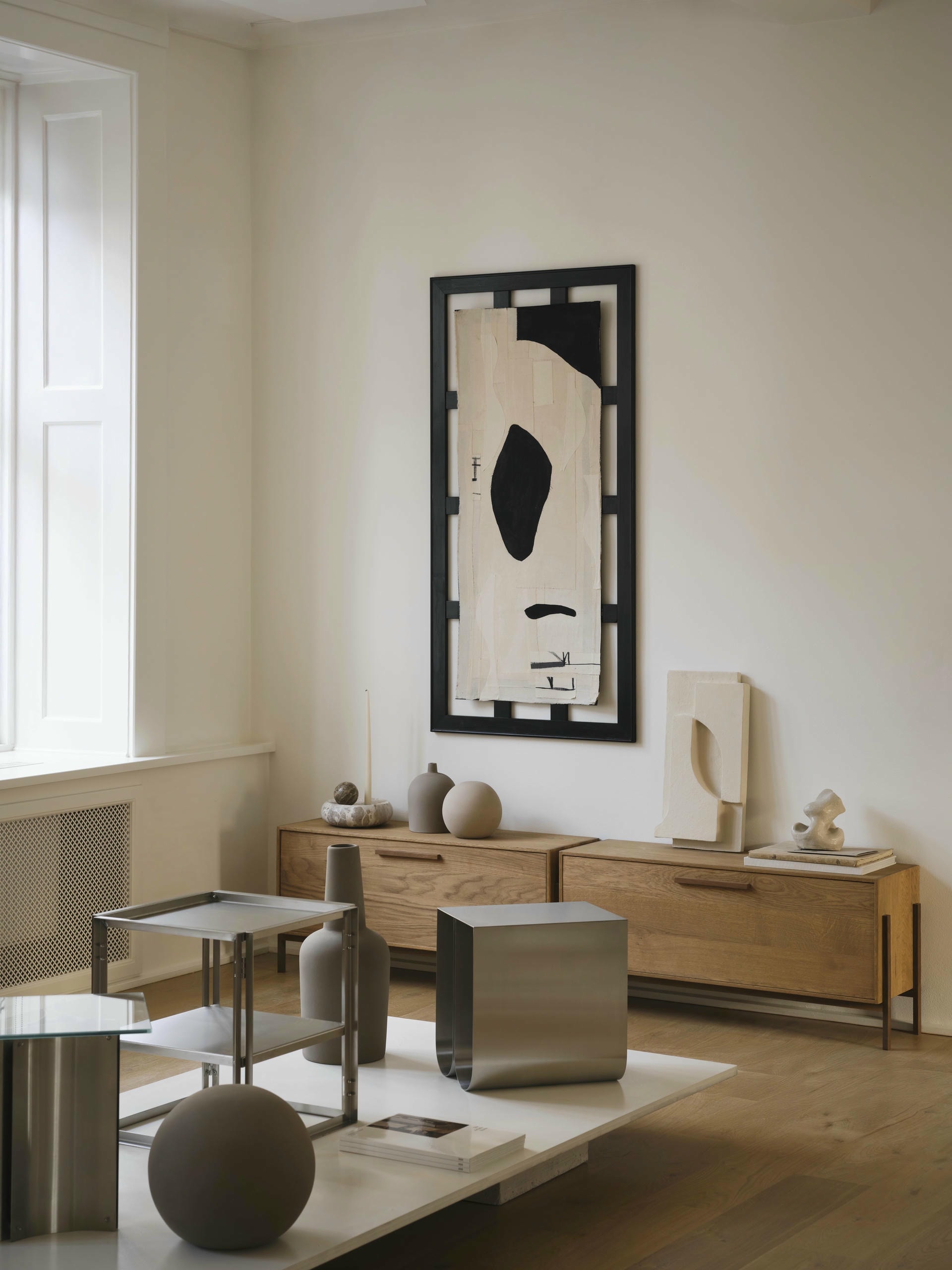 Stainless Steel Curved Side Table by Kristina Dam Studio 8