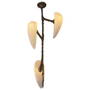 Unique Cast Bronze Chandelier Hand-sculpted by William Guillon