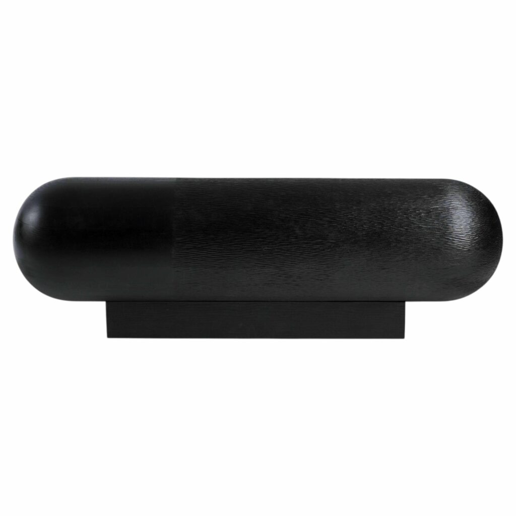 Handcrafted Dark Black Wood Seating Time of Action No. 20, 1 by Chaeyoung Lee 1