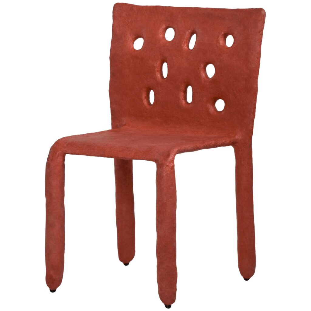 Red Sculpted Contemporary Chair by FAINA 1