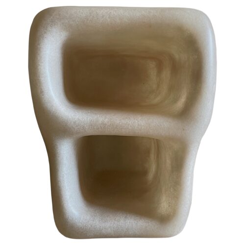Cave Insired Form, Natural Beige Fiberglass Sideboard with Two Openings by kar 1