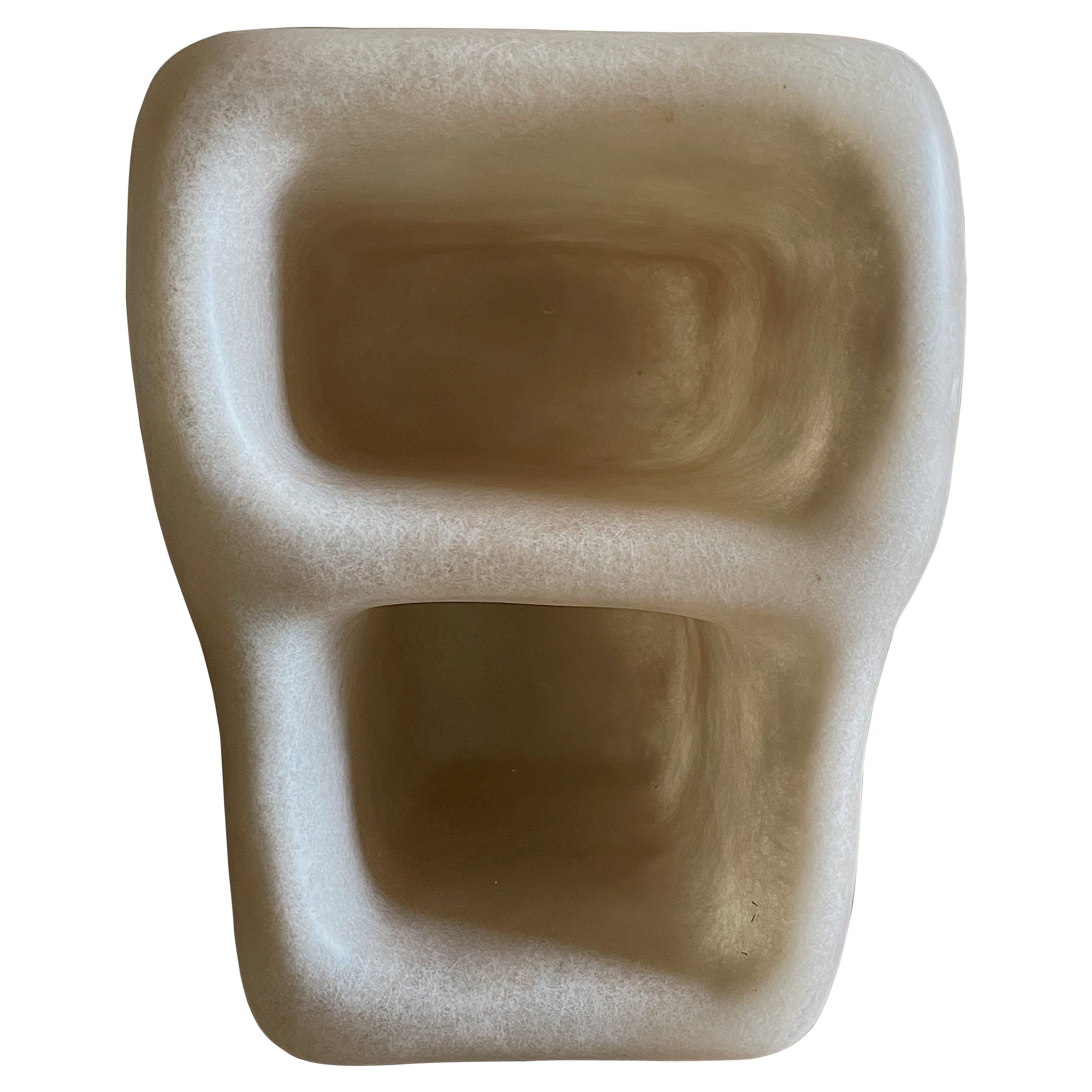 Cave Insired Form, Natural Beige Fiberglass Sideboard with Two Openings by kar 1