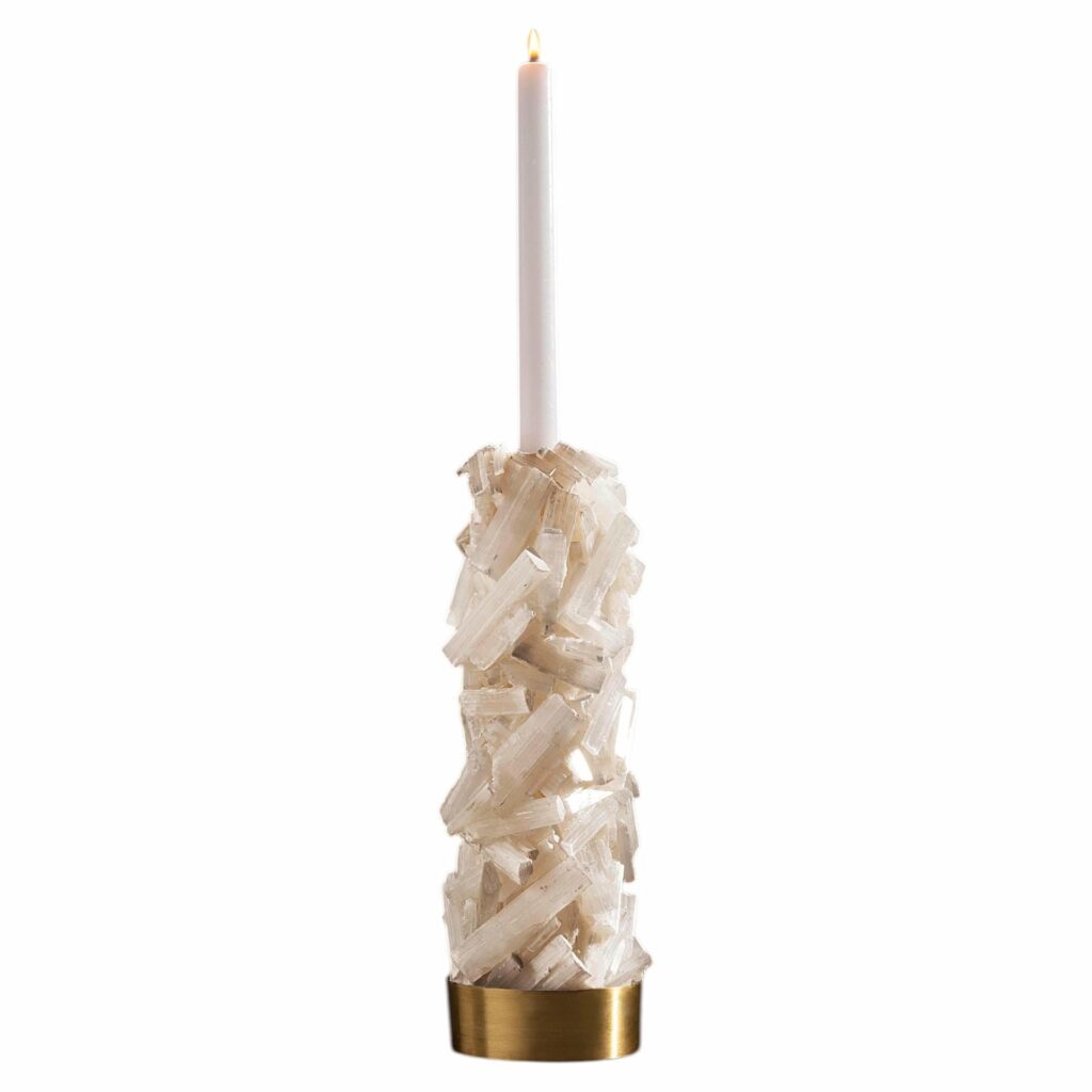 Precious Selenite Vivaldi Candle Holder by Aver Metais 1