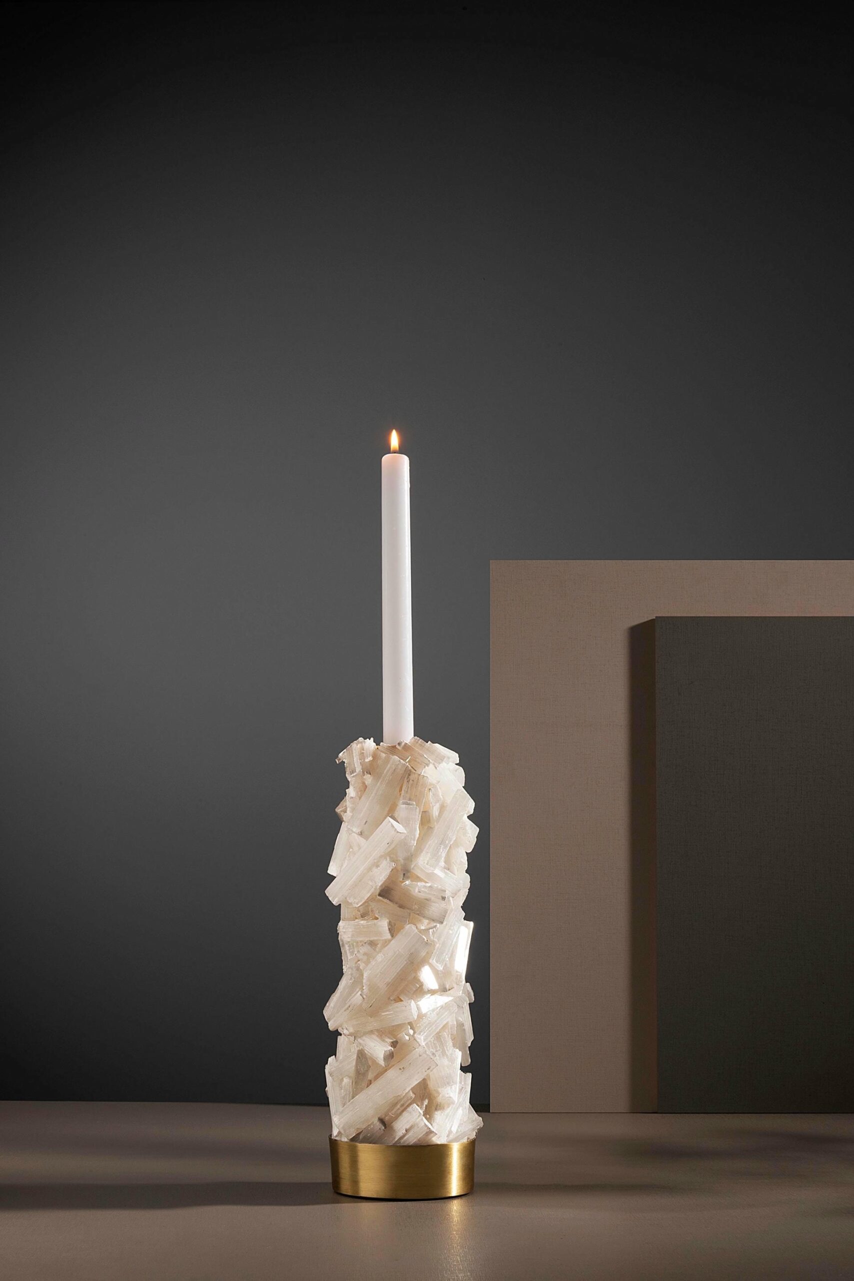 Precious Selenite Vivaldi Candle Holder by Aver Metais 3