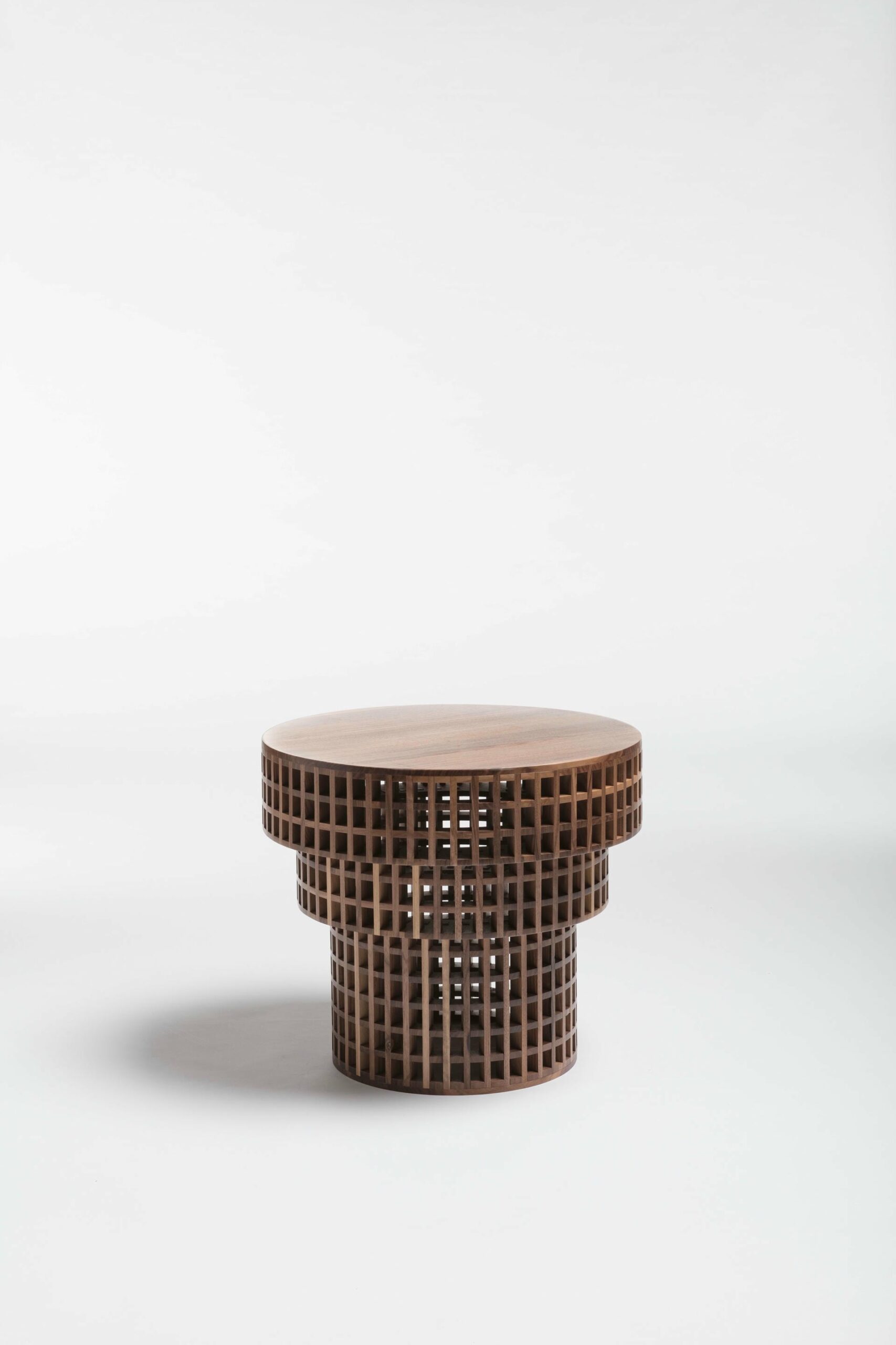 Unique Brown Handcrafted Walnut Carabottino Tavolino Side Table by Cara Davide 2