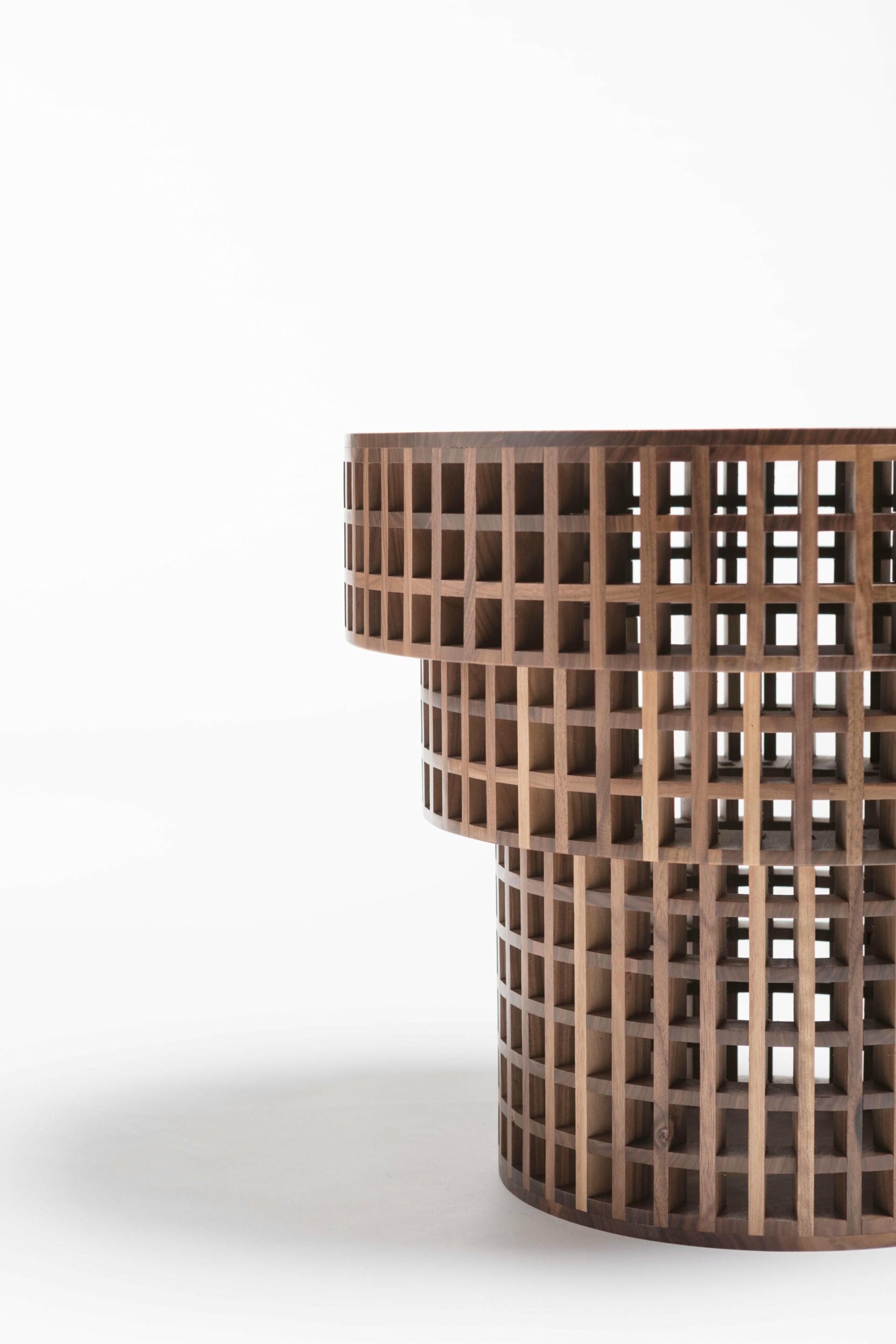 Unique Brown Handcrafted Walnut Carabottino Tavolino Side Table by Cara Davide 3