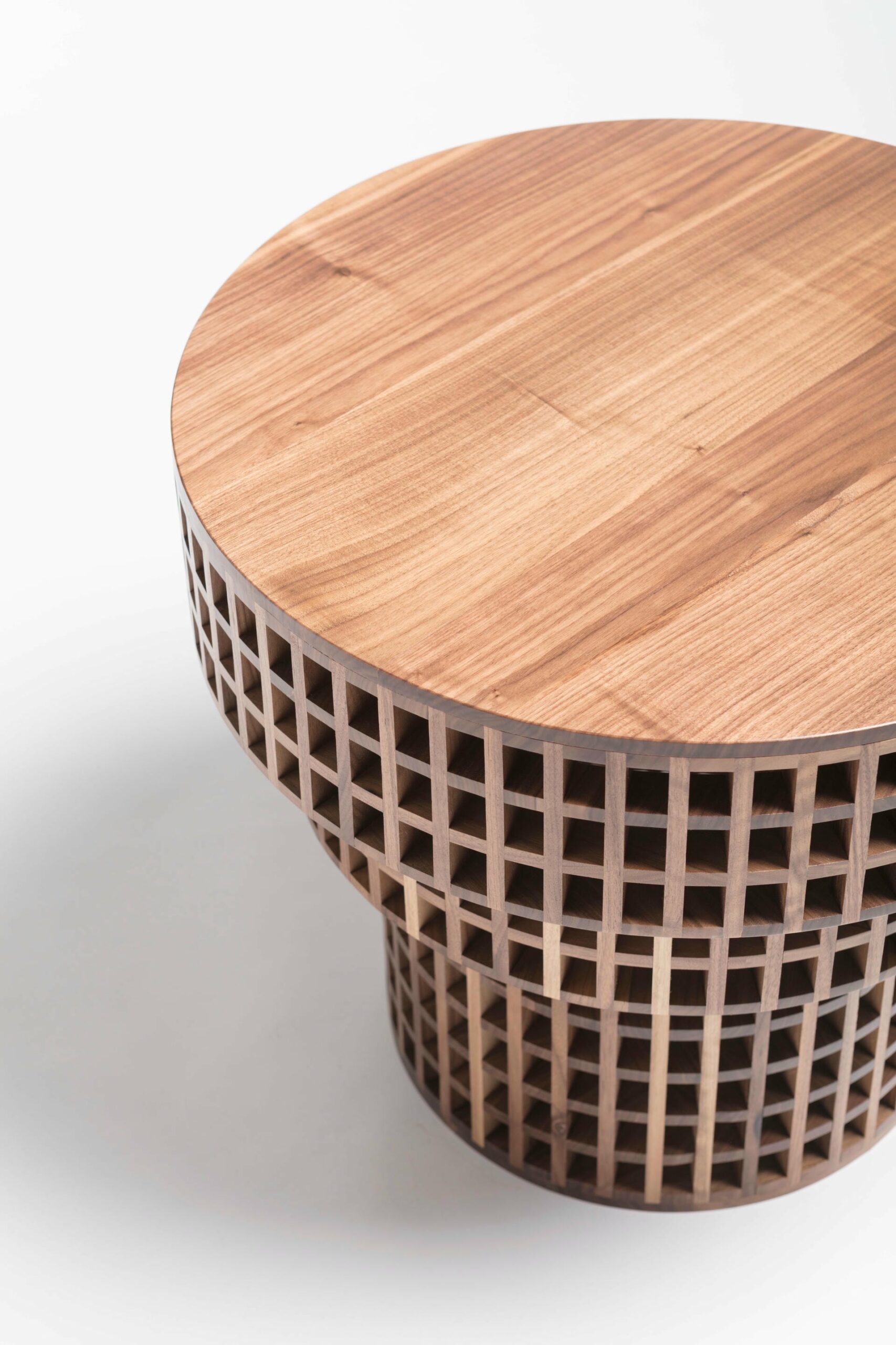 Unique Brown Handcrafted Walnut Carabottino Tavolino Side Table by Cara Davide 4