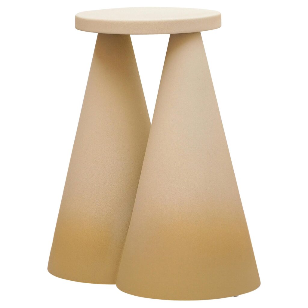 Unique Handmade Honey Ceramic Isola Small Side Table by Cara Davide 1