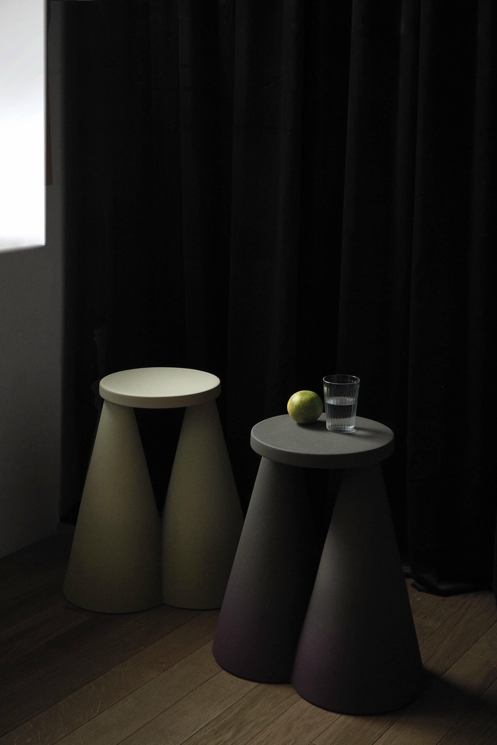Unique Handmade Honey Ceramic Isola Small Side Table by Cara Davide 11