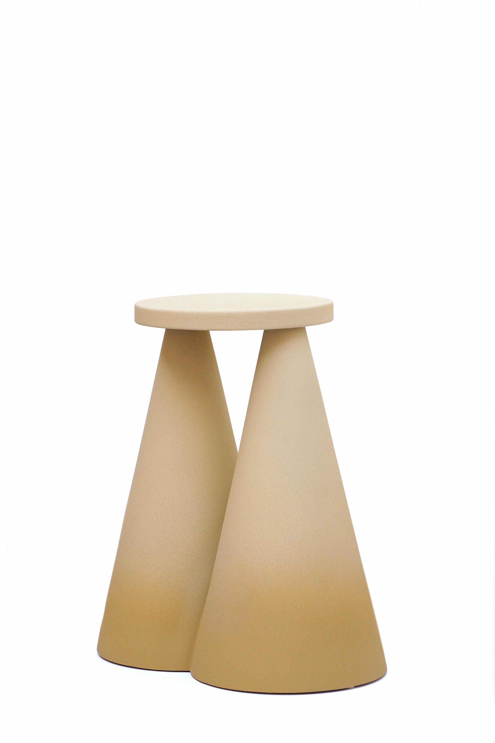 Unique Handmade Honey Ceramic Isola Small Side Table by Cara Davide 2