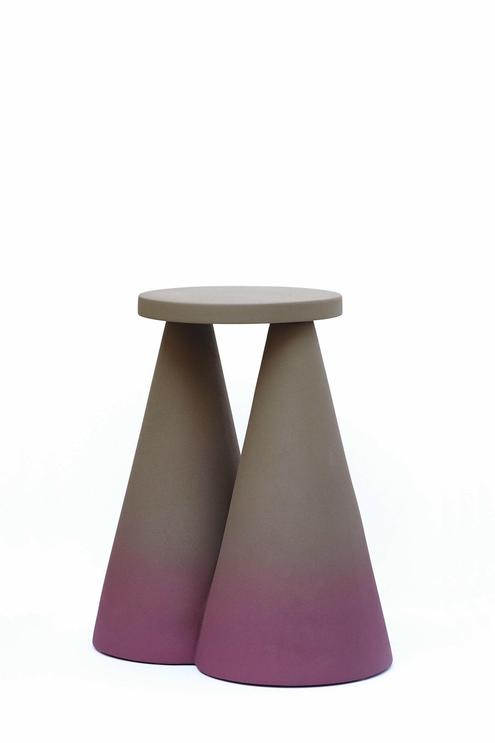Unique Handmade Honey Ceramic Isola Small Side Table by Cara Davide 8