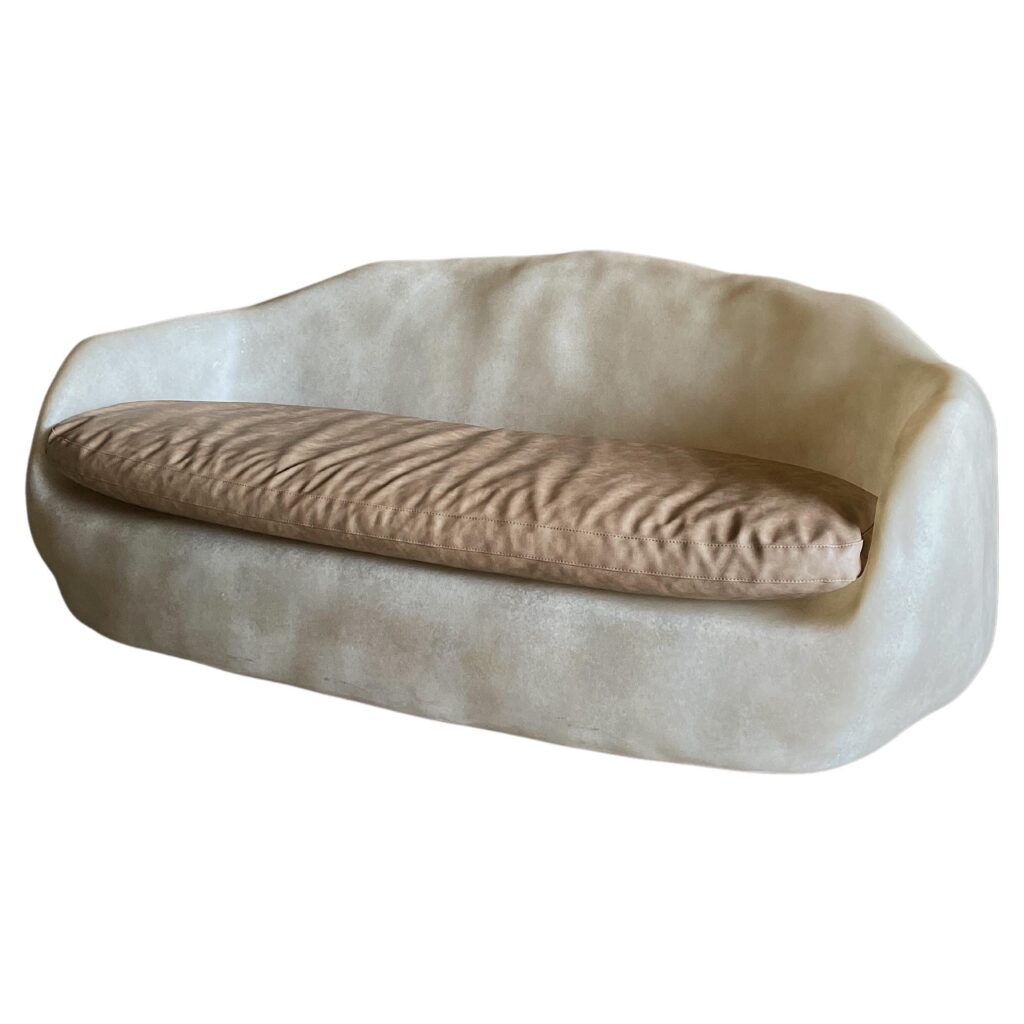 Asthetic Shape, Natural Beige Fiberglass Sofa with Cushion by kar 1