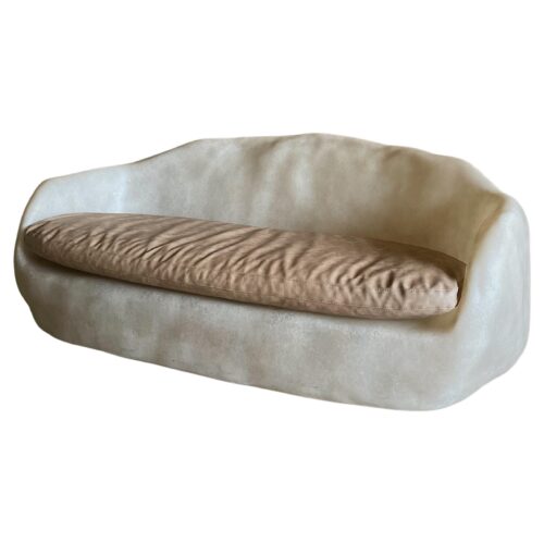 Asthetic Shape, Natural Beige Fiberglass Sofa with Cushion by kar 1