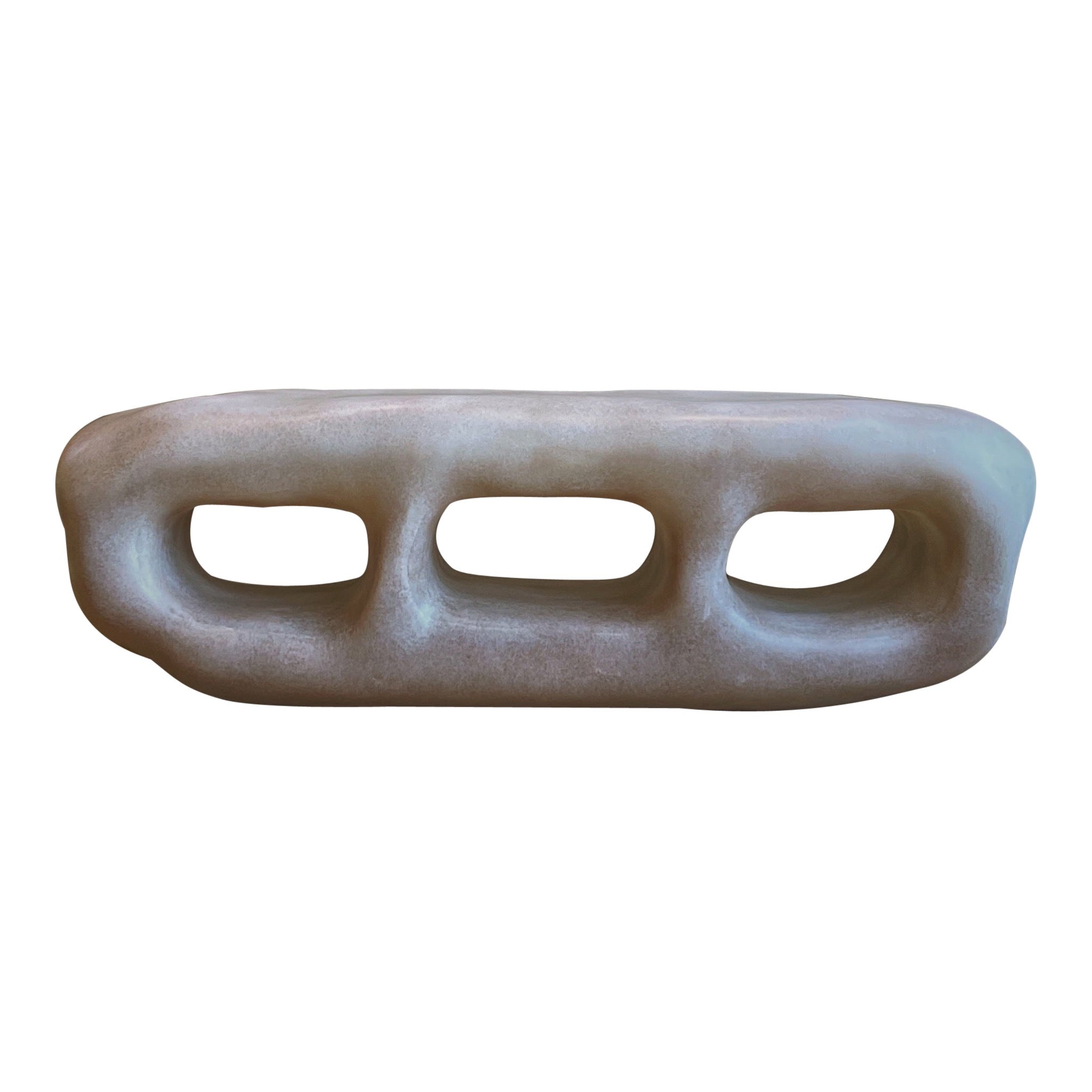 Cave Inspired Form, Natural Beige Fiberglass Cabinet with Three Openings by kar 1