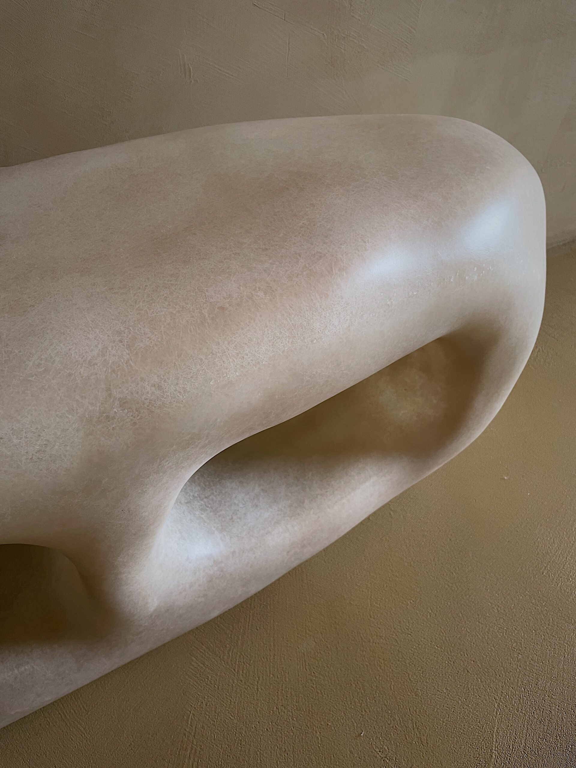 Cave Inspired Form, Natural Beige Fiberglass Cabinet with Three Openings by kar 5