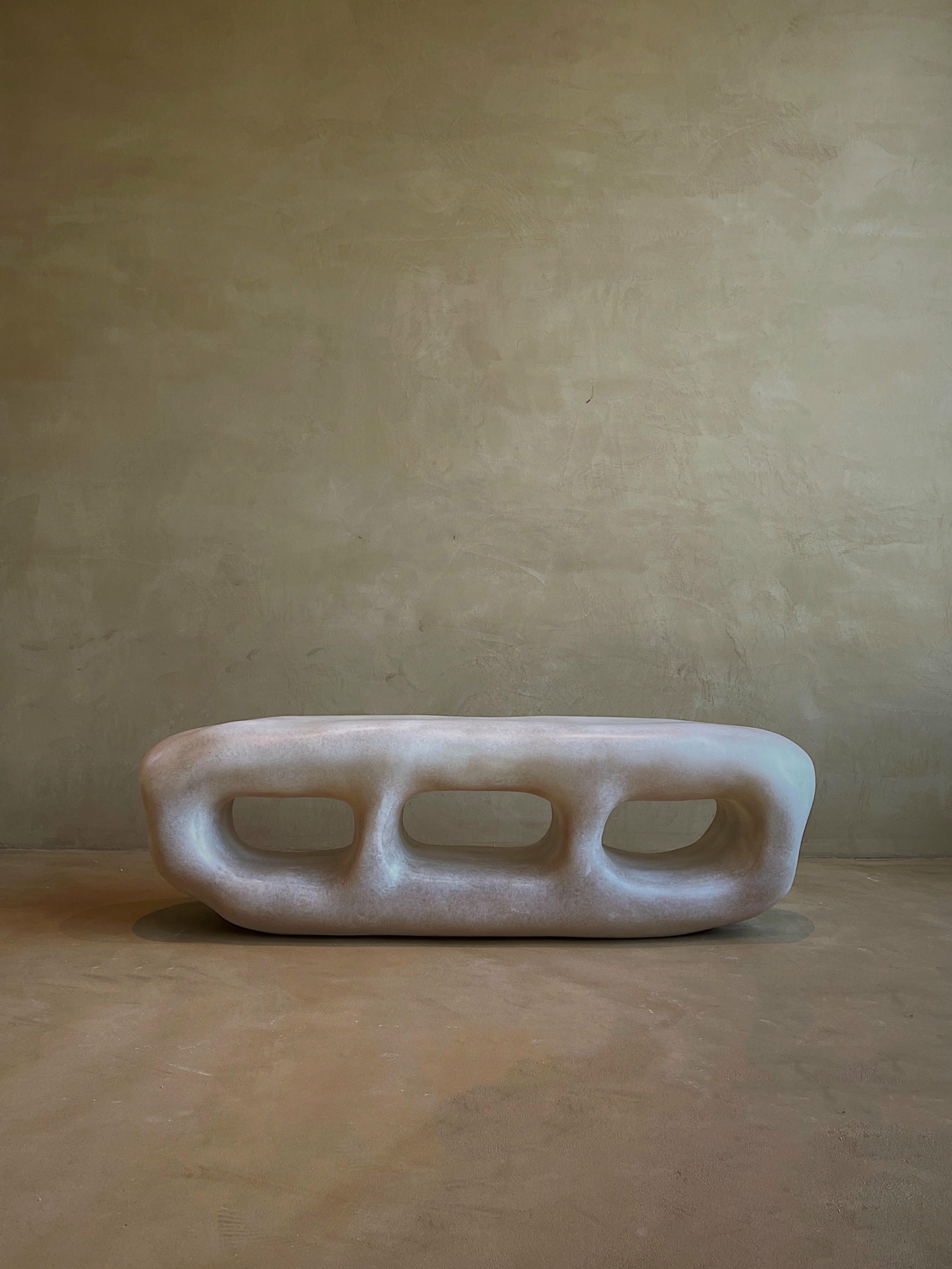 Cave Inspired Form, Natural Beige Fiberglass Cabinet with Three Openings by kar 9